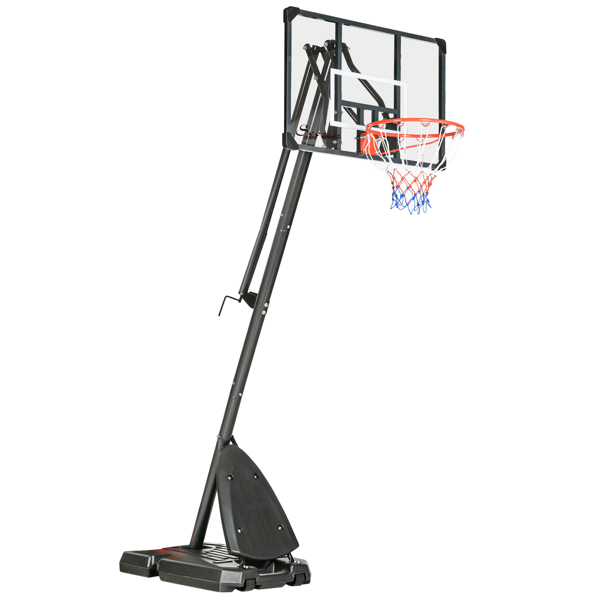 SPORTNOW Height Adjustable Basketball Hoop and Stand with Sturdy Backboard and Weighted Base, Portable on Wheels, 2.4-2.9m - Life Essentials