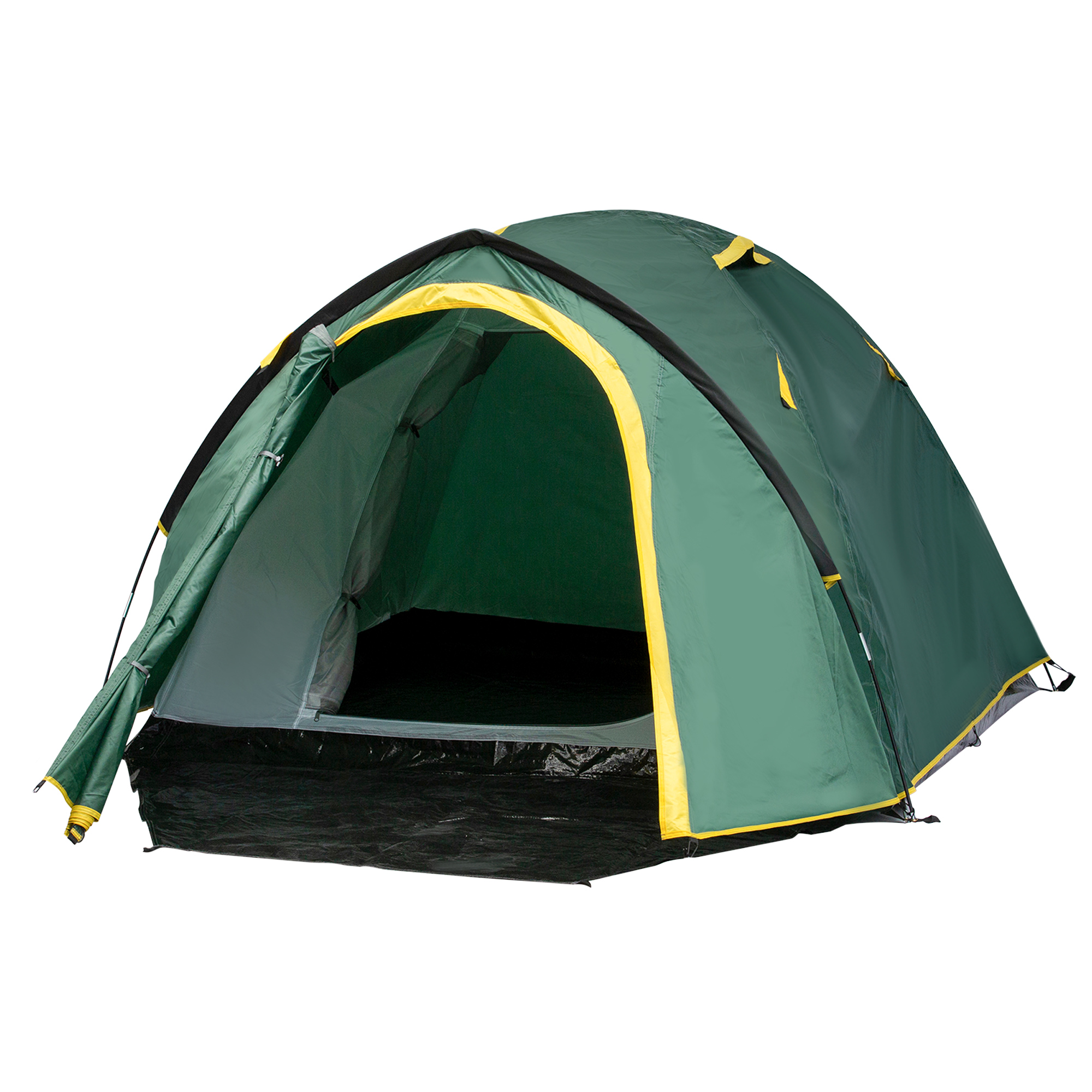 Dome Tent for 2 Person Camping Tent with Large Windows, Waterproof Green and Yellow - Life Essentials