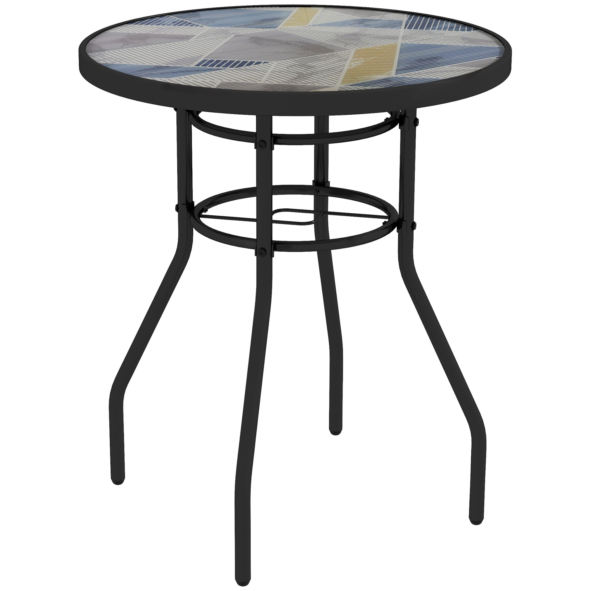 Jones Tempered Glass Top Garden Table - Multicolour - Life Essentials