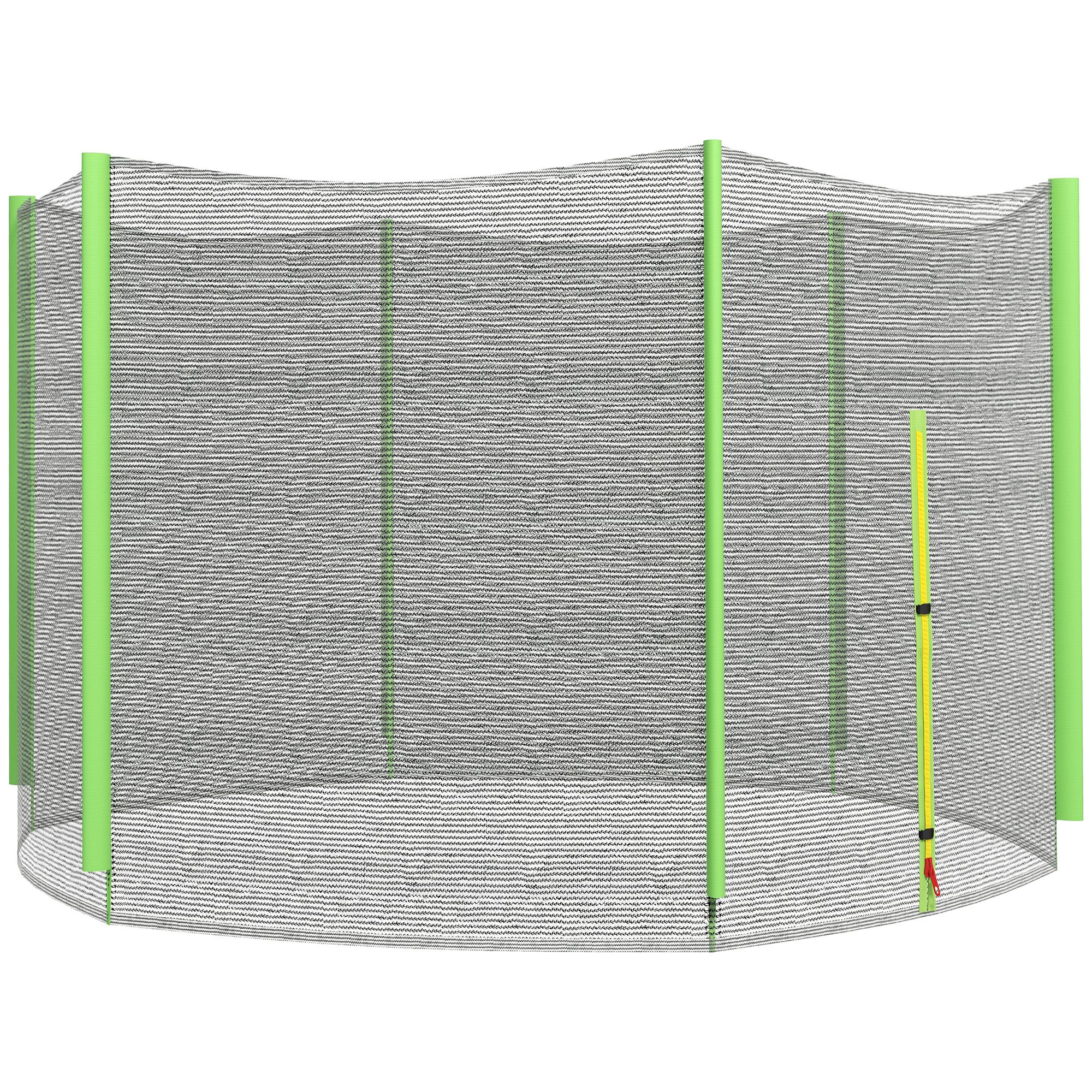 SPORTEDGE 8ft Trampoline Net Replacement with Zip & 6 Pole Covers, Weather-Resistant, Green - Life Essentials