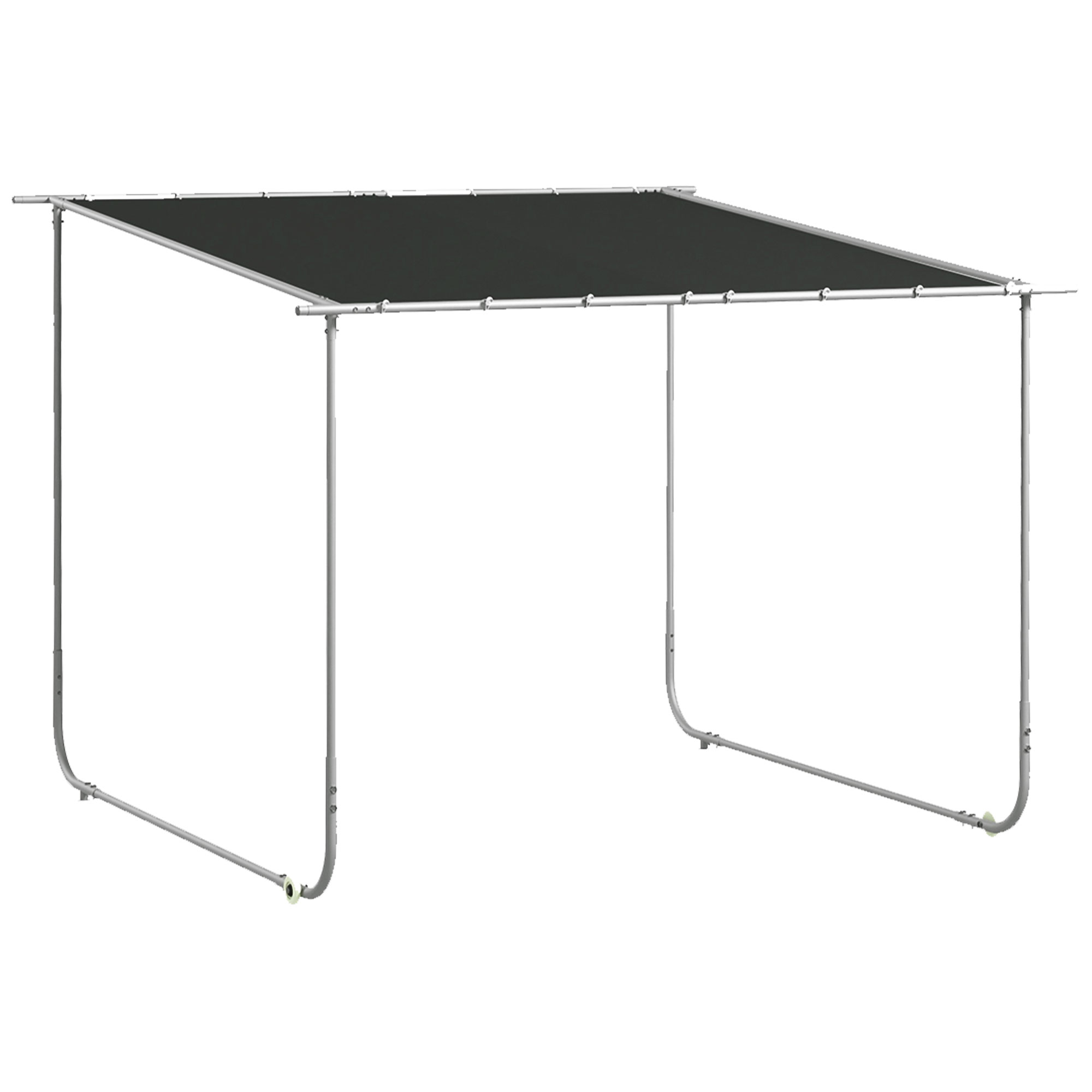3 x 3(m) Mobile Pergola Kit, Portable Garden Gazebo with Wheels, Sandbags, Steel Frame, UV-Resistant - Life Essentials
