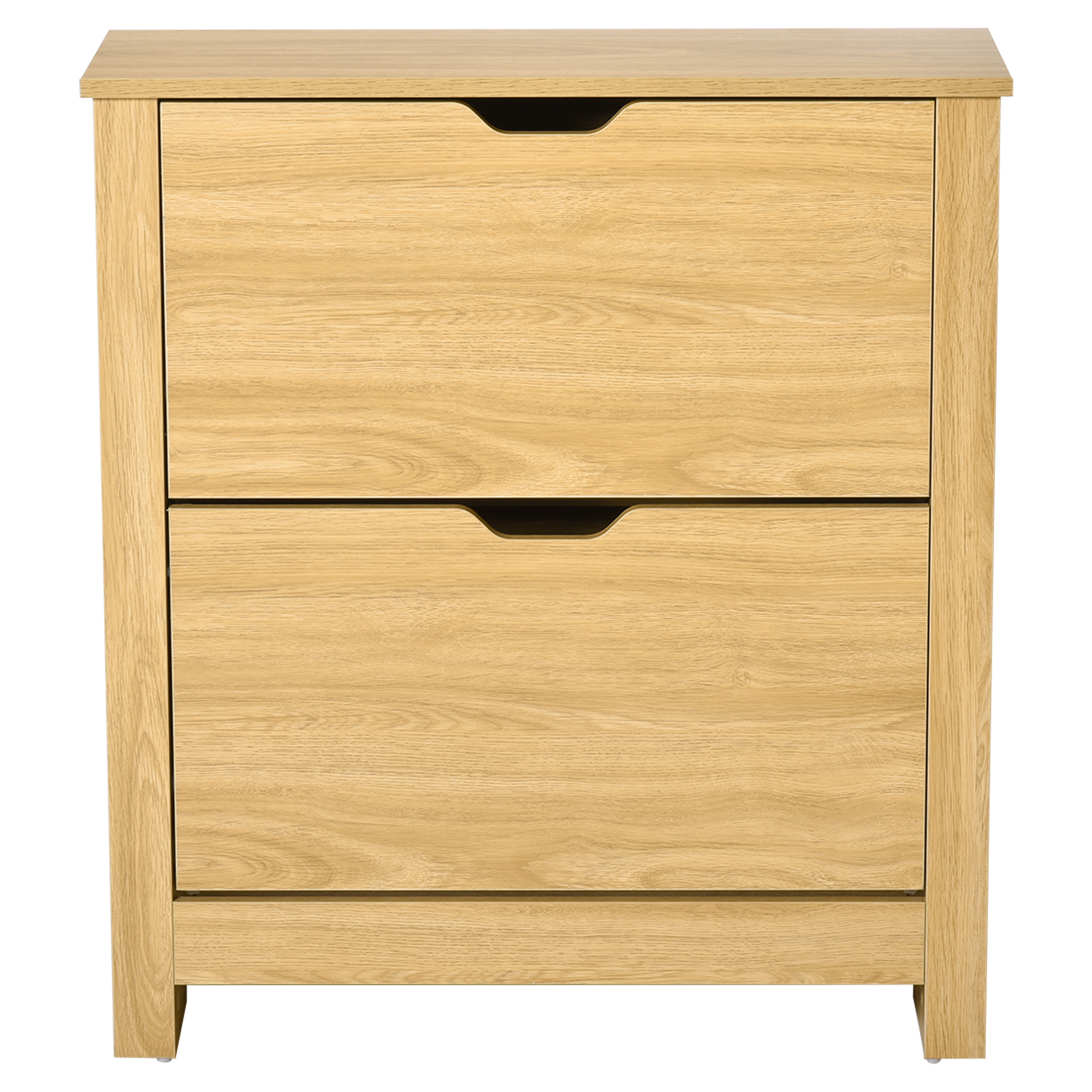 12-Shoe Storage Cabinet 4 Shelves 2 Drawers 4 Protective Legs Modern Stylish Unit Hallway Bedroom Home Furniture Brown - Life Essentials