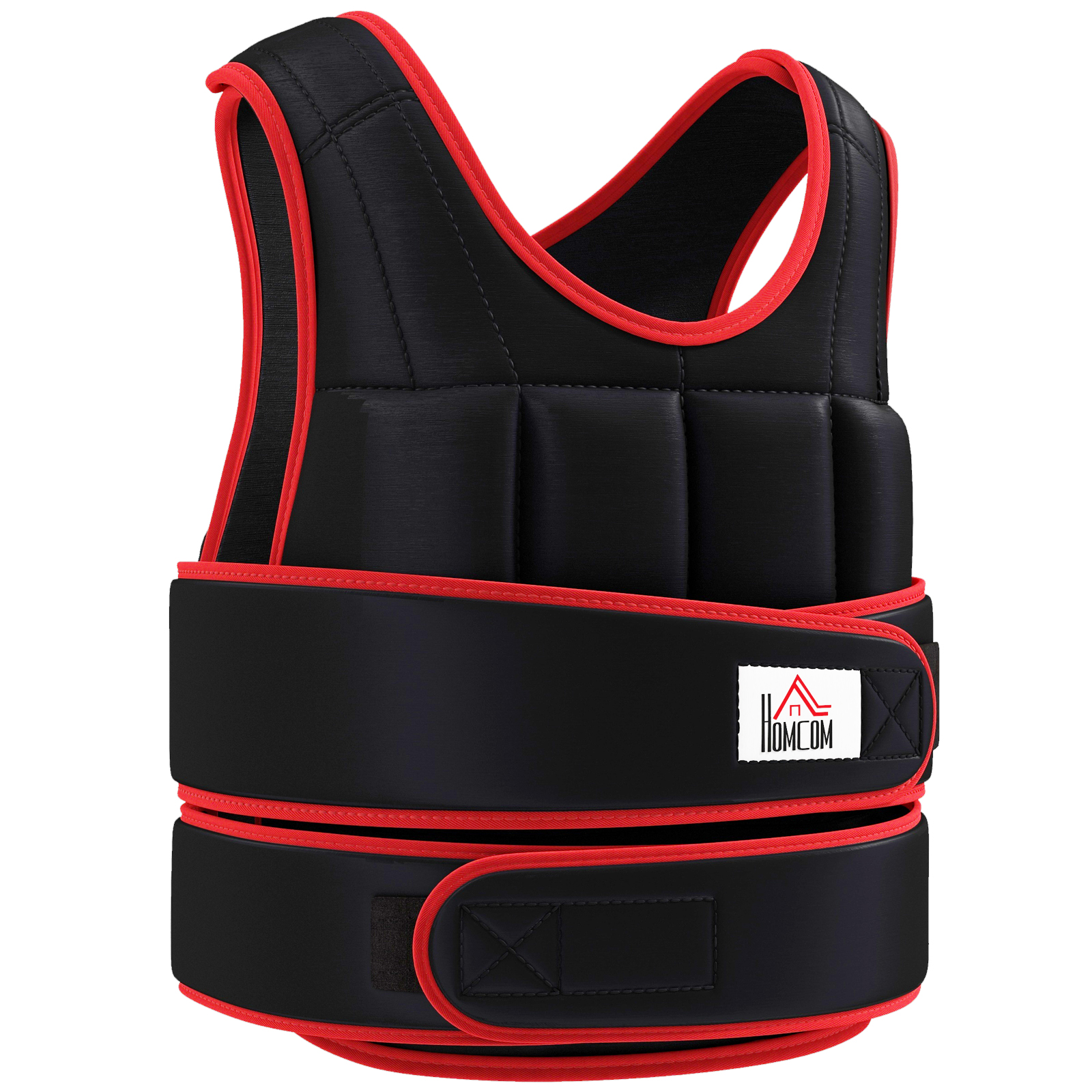 20kg Metal Sand Weight Adjustable Unisex Trainer Vest Black/Red - Life Essentials