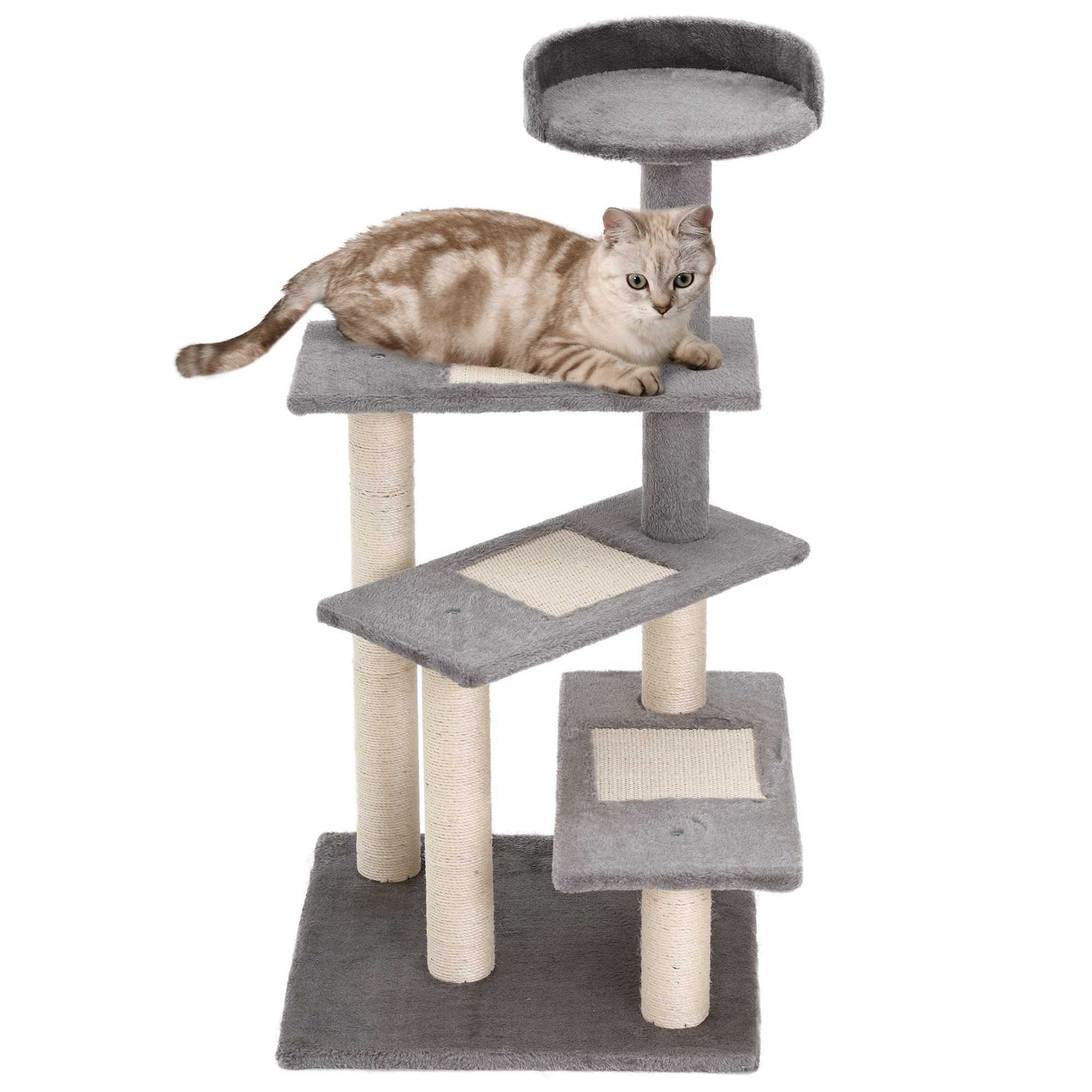 Cat Tree Kitten Scratch Scratching Scratcher Sisal Post Climbing Tower Activity Centre Grey - Life Essentials