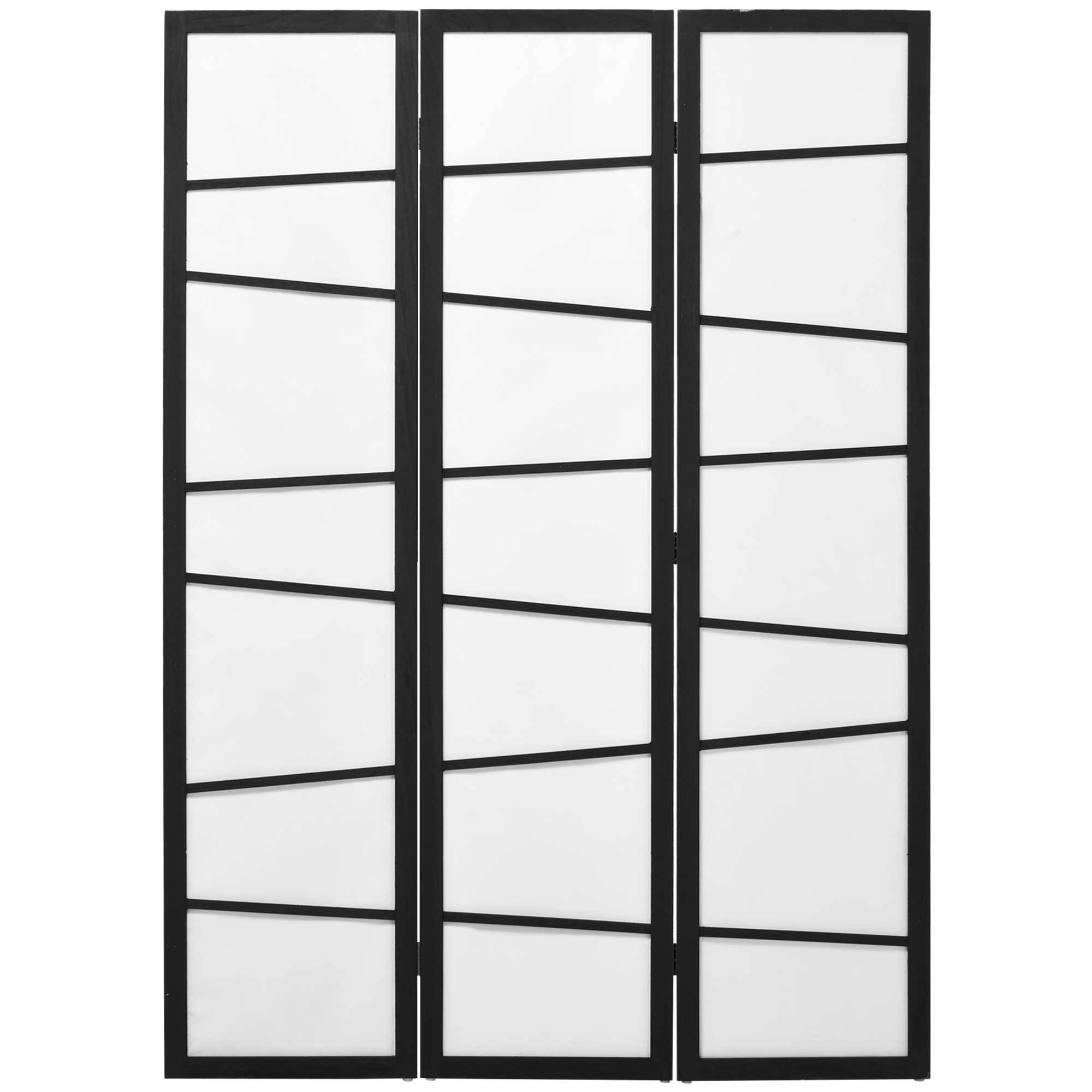 3 Panel Room Divider, Wooden Folding Privacy Screen, Freestanding Wall Partition Separator for Bedroom, White - Life Essentials