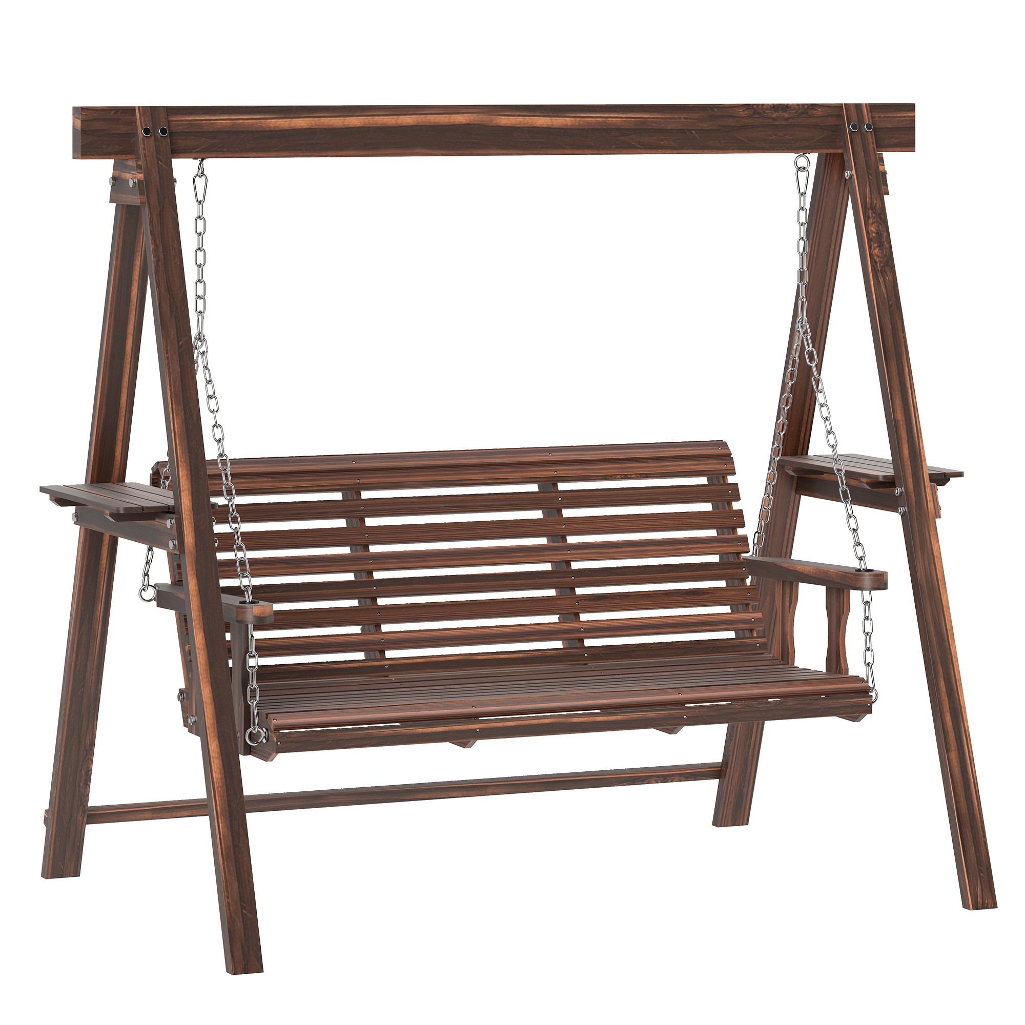 SUNVISTA Three-Seater Wooden Swing Bench - Life Essentials