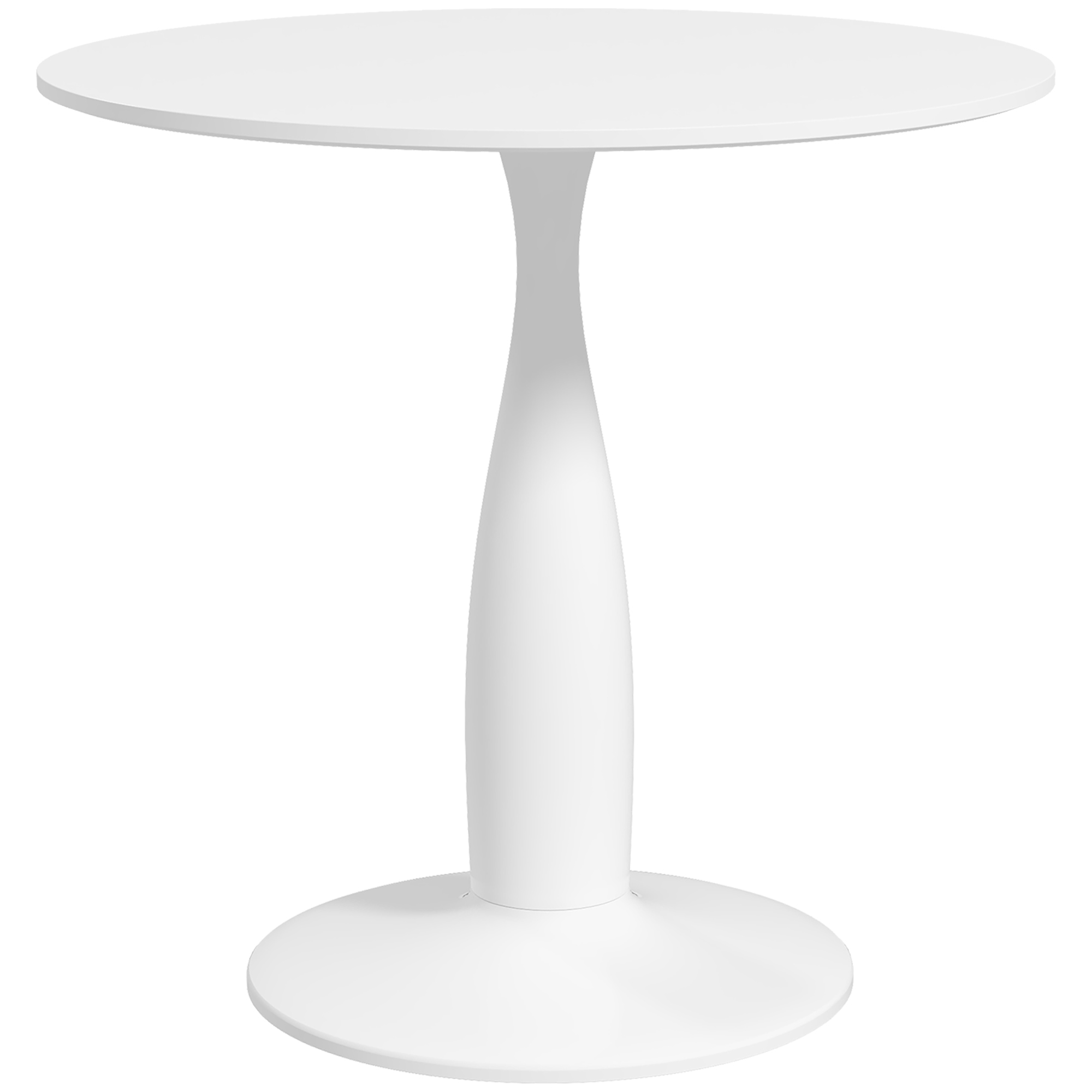 Round Dining Table, Modern Dining Room Table with Steel Base, Non-slip Foot Pad, Space Saving Small Dining Table - Life Essentials