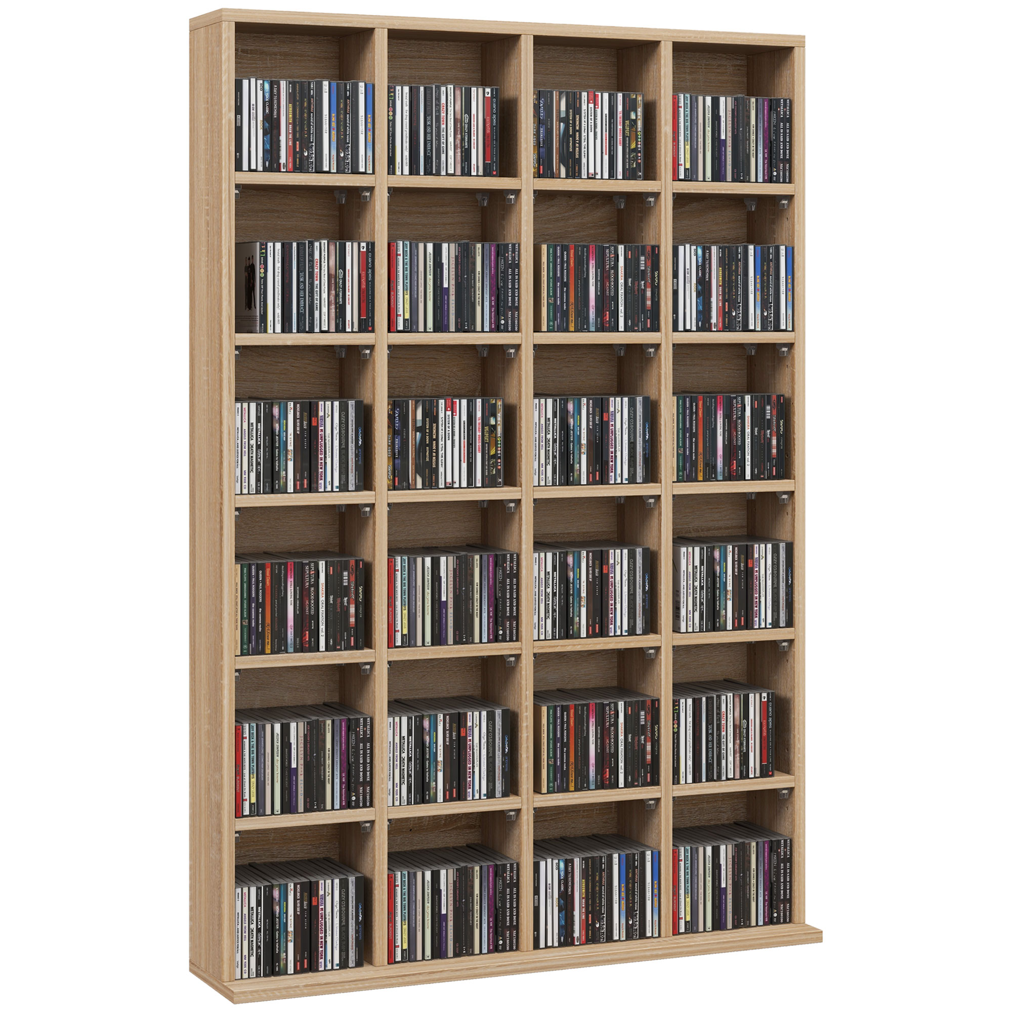 Scott CD Storage Unit with Adjustable Shelves 89 x 130.5 cm - Natural Wood - Life Essentials