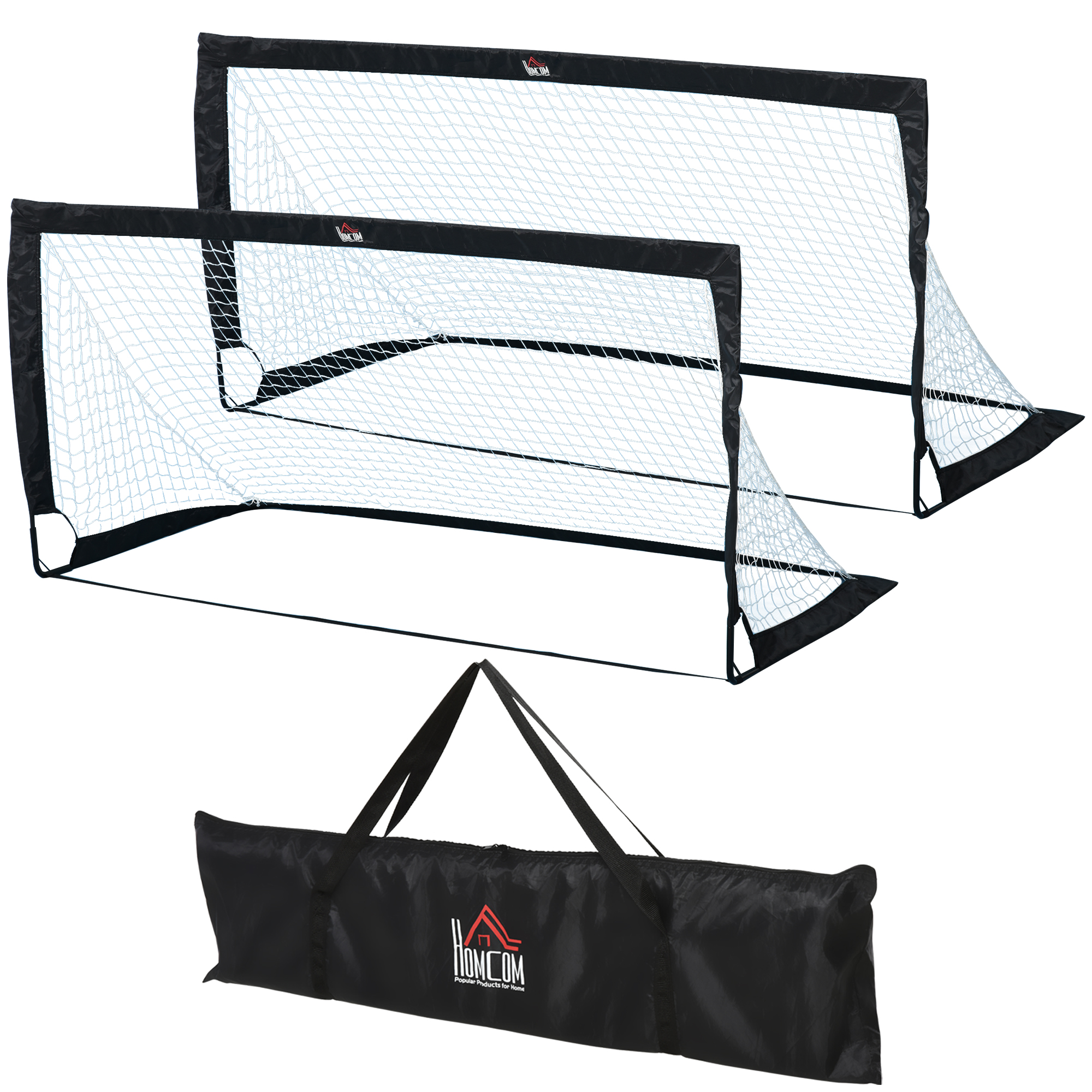 Steel Frame Weather Resistant Football Goal Sports Black - Life Essentials
