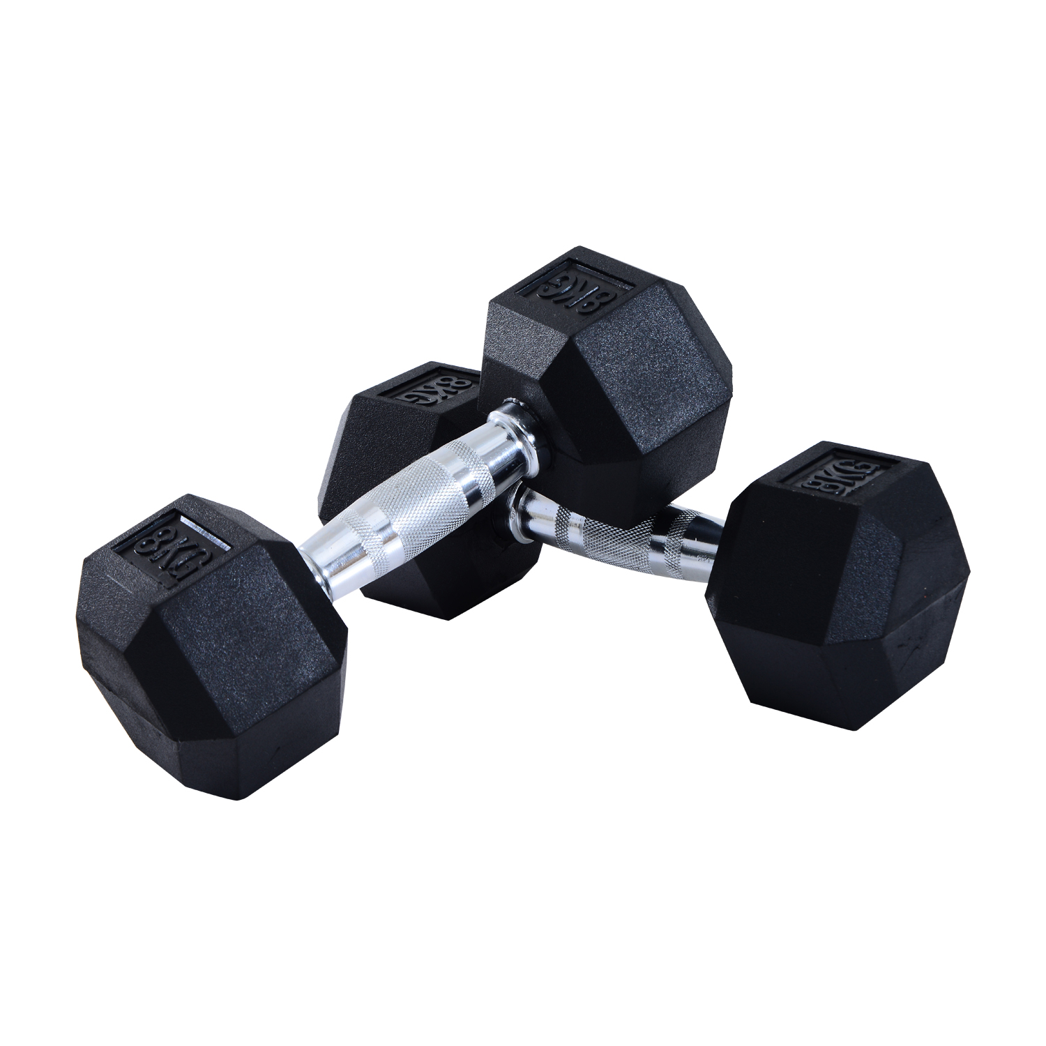 Rubber Dumbbell Sports Hex Weights Sets Hexagonal Dumbbells Kit - Life Essentials