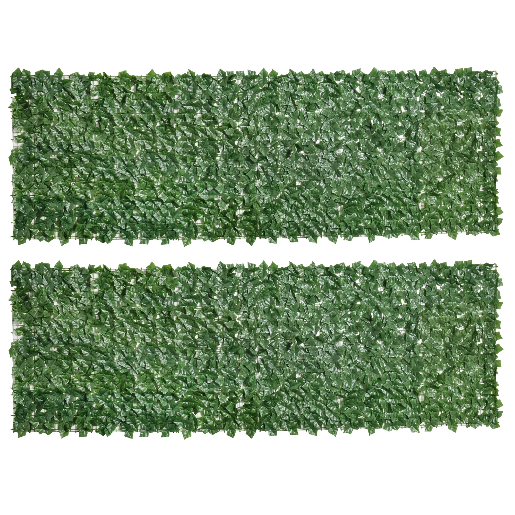 Jones 2 Piece Artificial Leaf Hedge Screen Privacy Fence 3M x 1M - Dark Green - Life Essentials