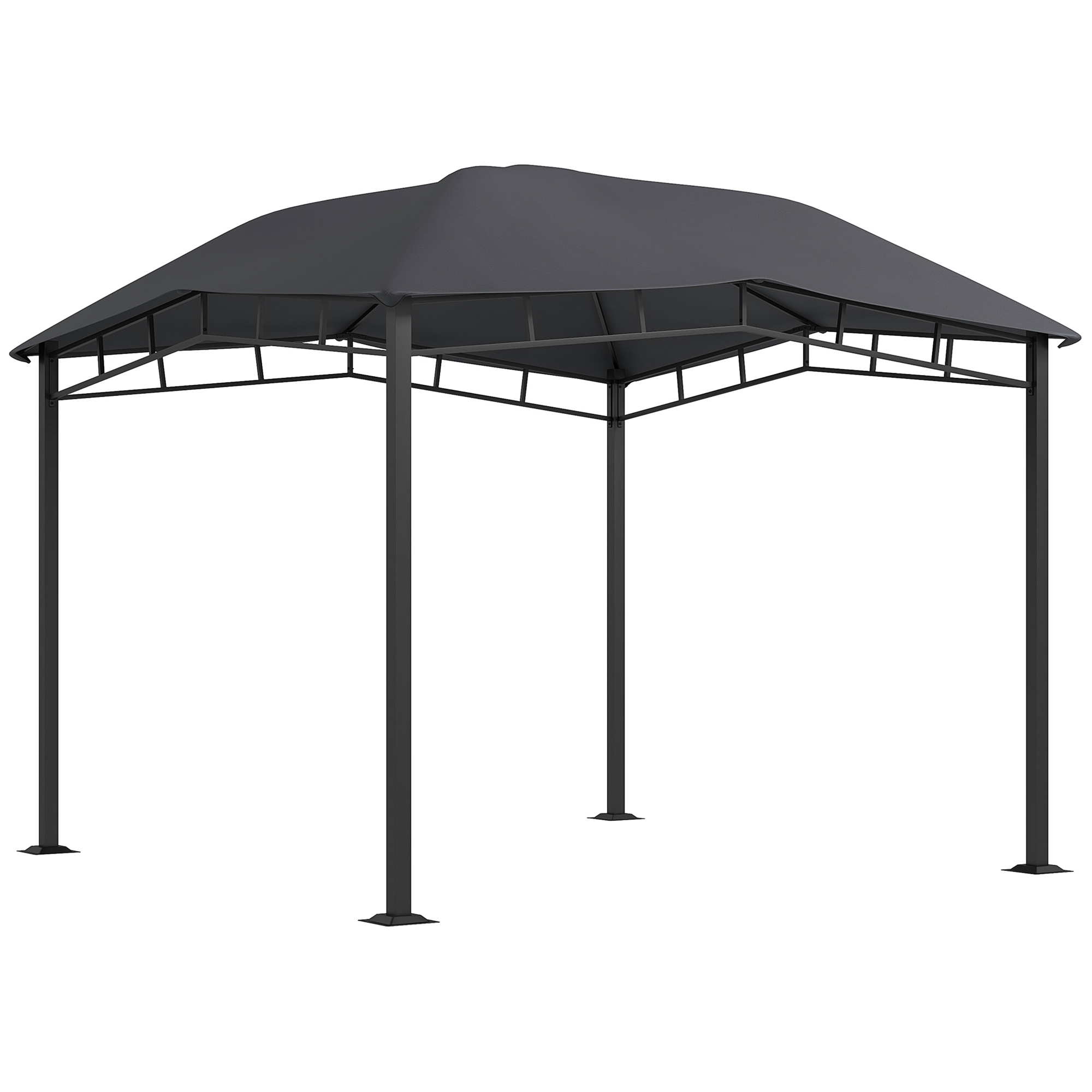SUNVISTA 3x3(m) Outdoor Gazebo Garden Gazebo Pavilion Sunshade Canopy Tent with Steel Frame, Grey - Life Essentials