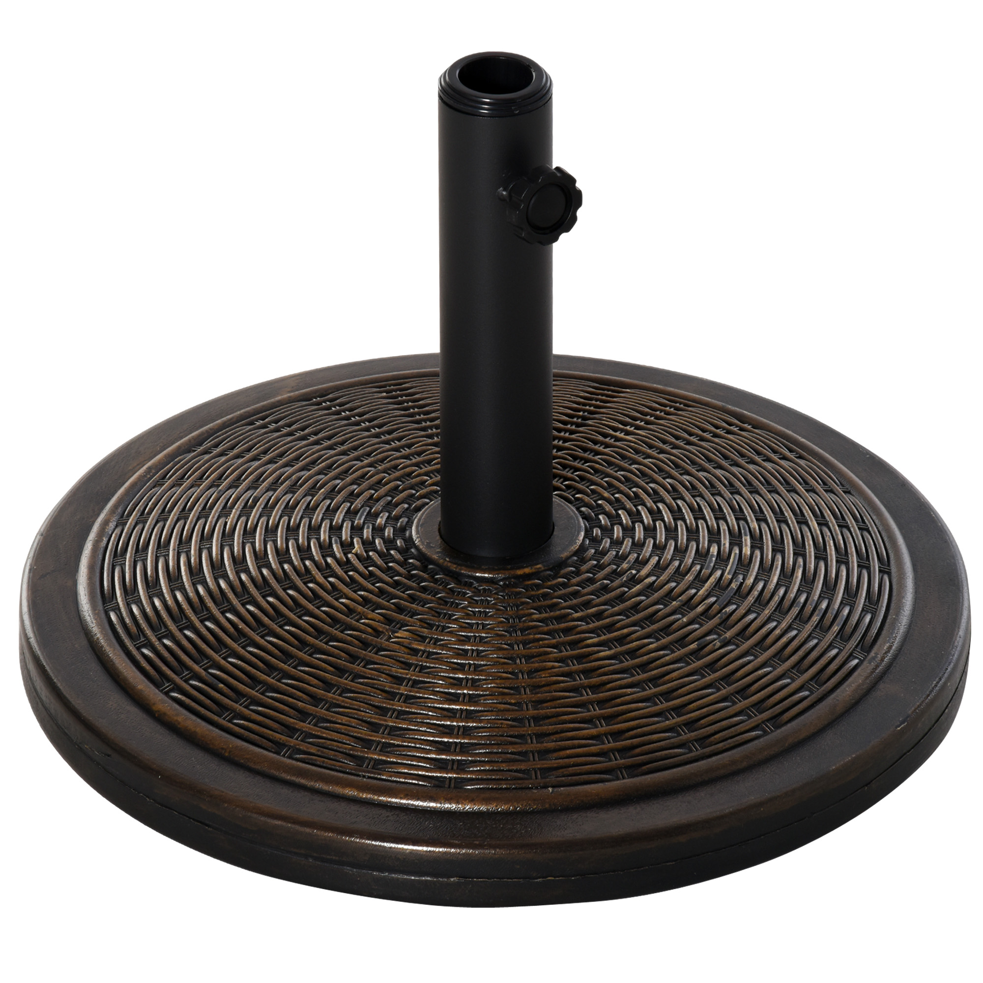 Offset Patio Umbrella Cement Base Stand Cantilever Parasol Holder Weight, Fits 35mm/38mm/48mm, Black - Life Essentials