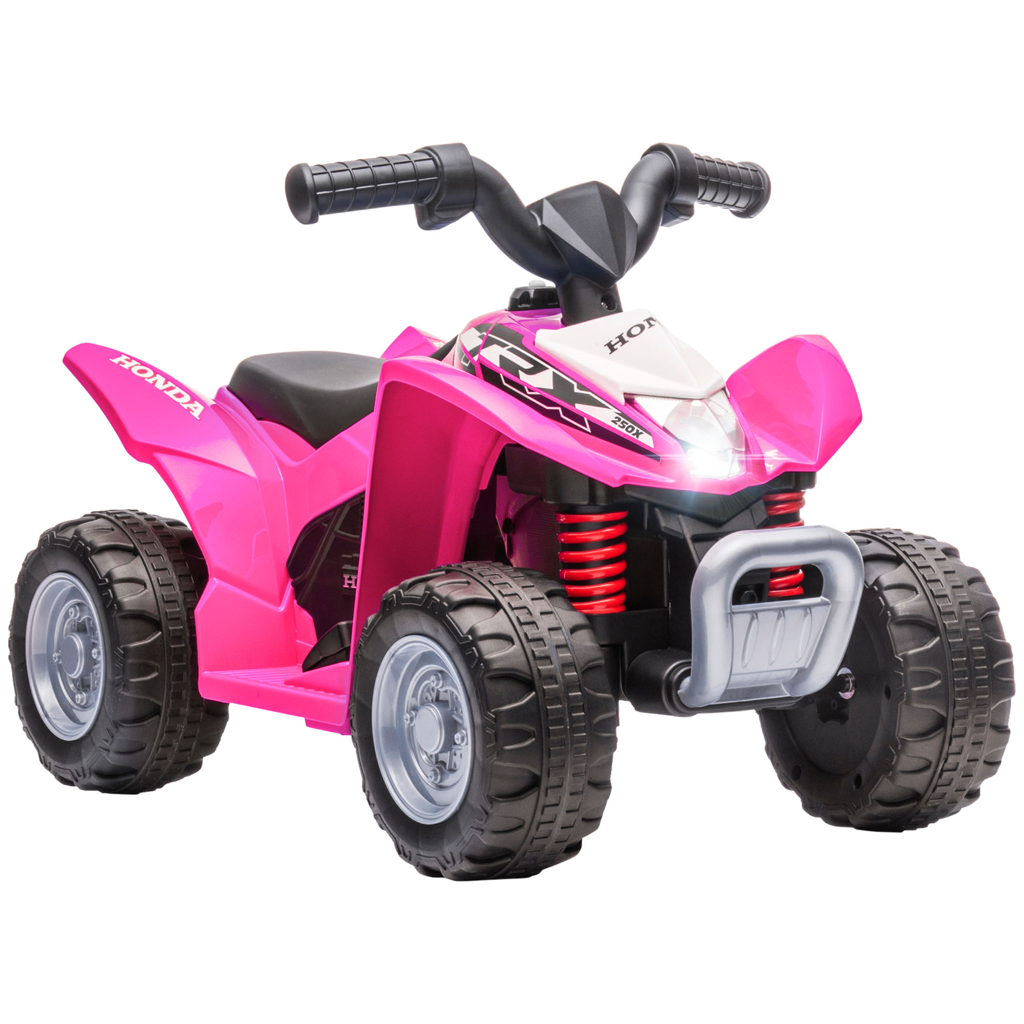AIYAPLAY Honda Licensed Kids Quad Bike, 6V Electric Ride on Car ATV Toy with LED Light Horn for 1.5-3 Years, Pink - Life Essentials