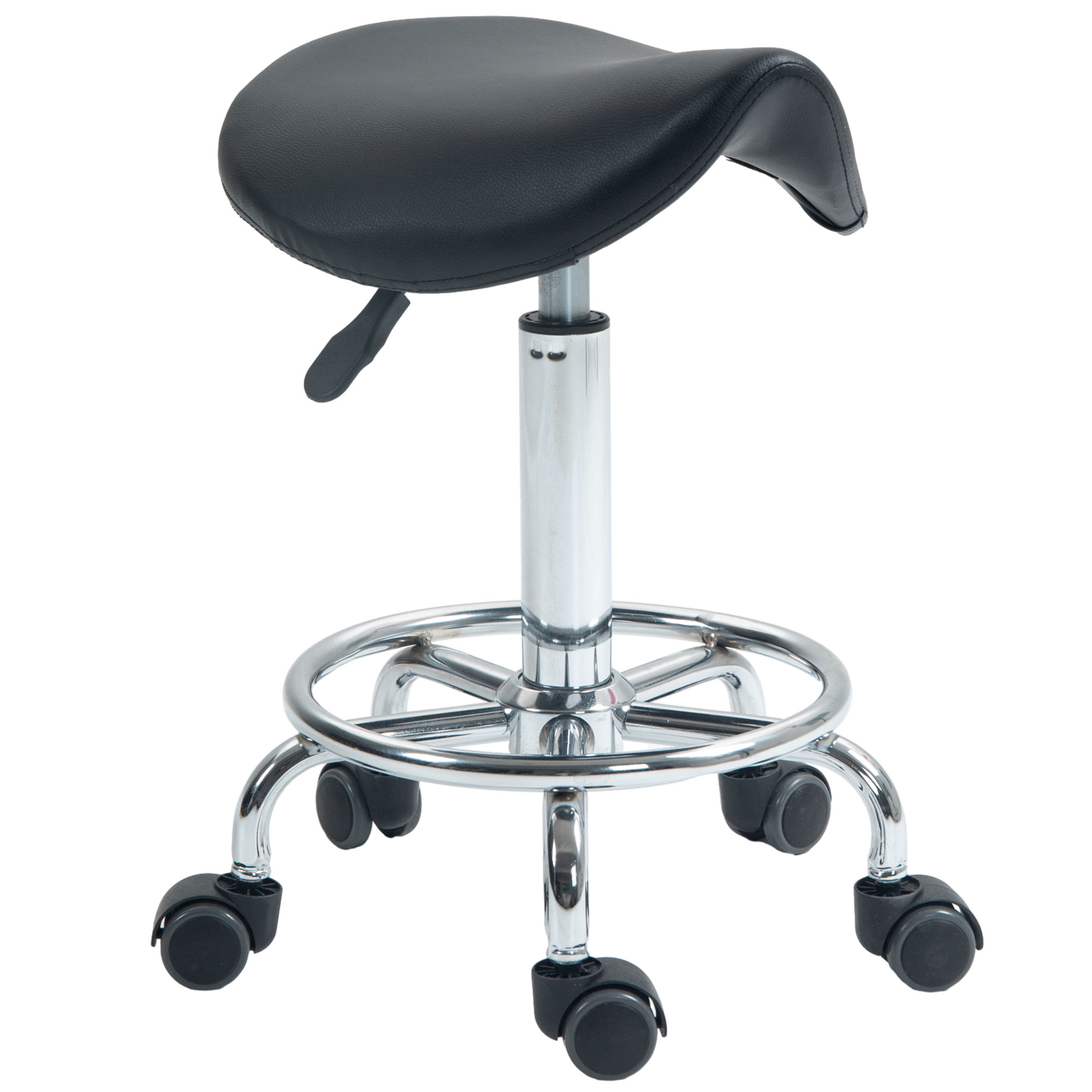 Scott Rolling Saddle Stool for Massage and Beauty - Black - Life Essentials