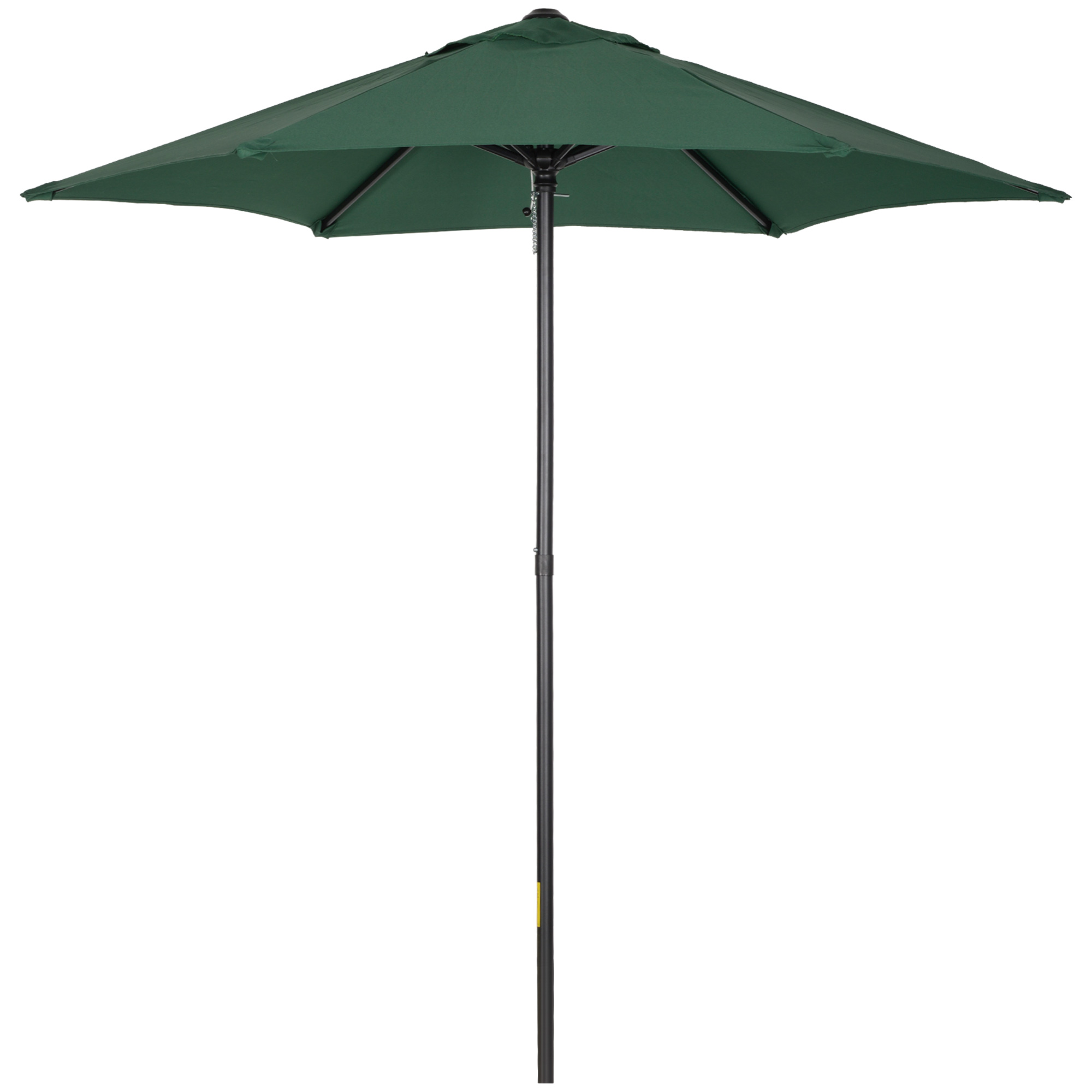 2m Patio Parasols Umbrellas, Outdoor Sun Shade with 6 Sturdy Ribs for Balcony, Bench, Garden, Green - Life Essentials