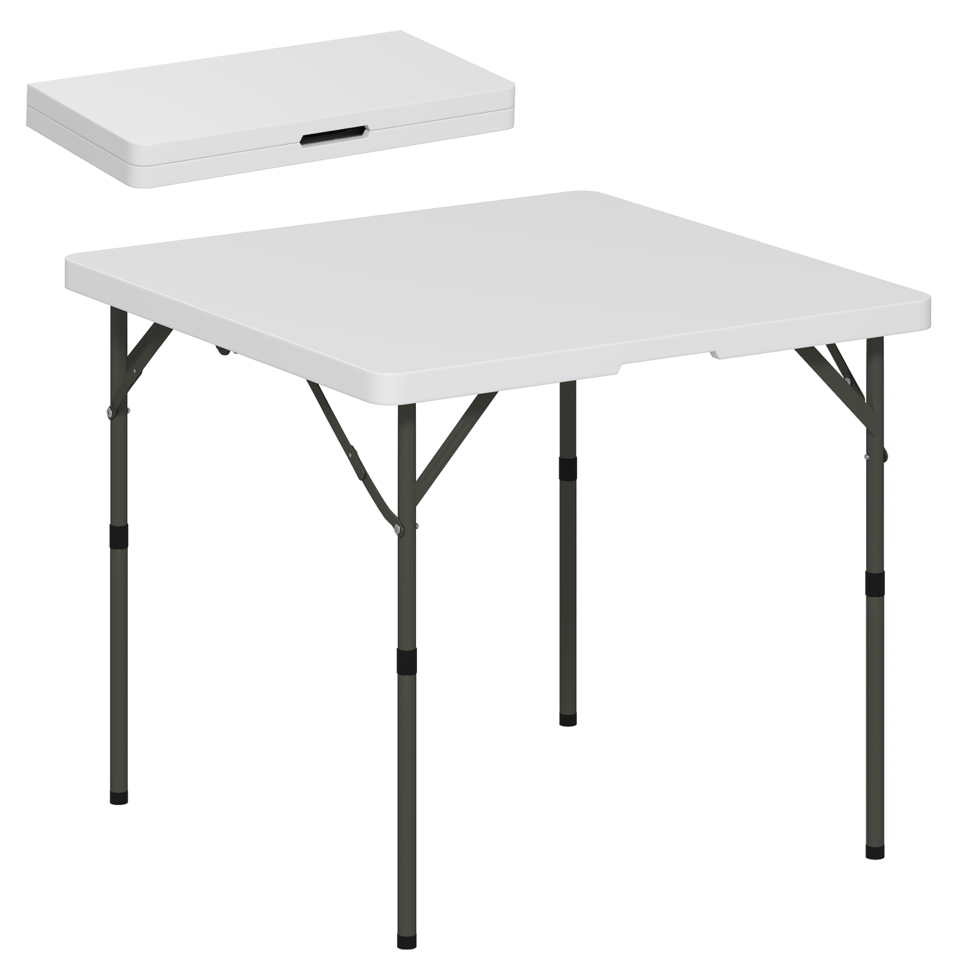 SUNVISTA 3ft Folding Camping Table, Heavy Duty Picnic Table with 2 Adjustable Height for Indoor Outdoor Garden, Party, BBQ, White - Life Essentials