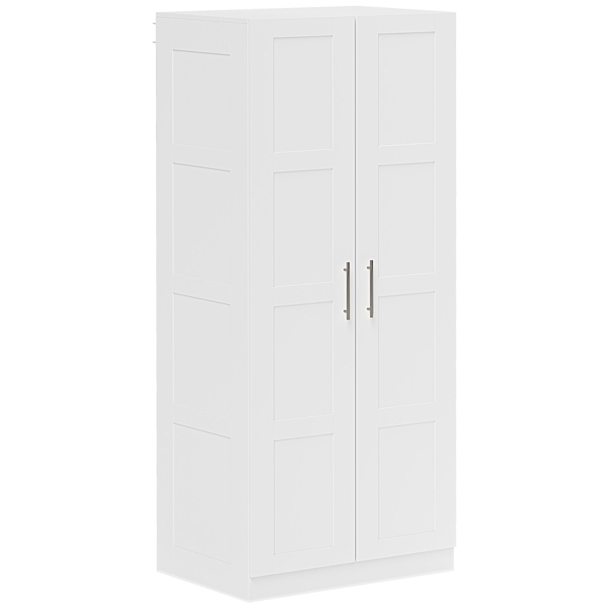 ELWAR 2 Door Wardrobe White - 80cm - Life Essentials