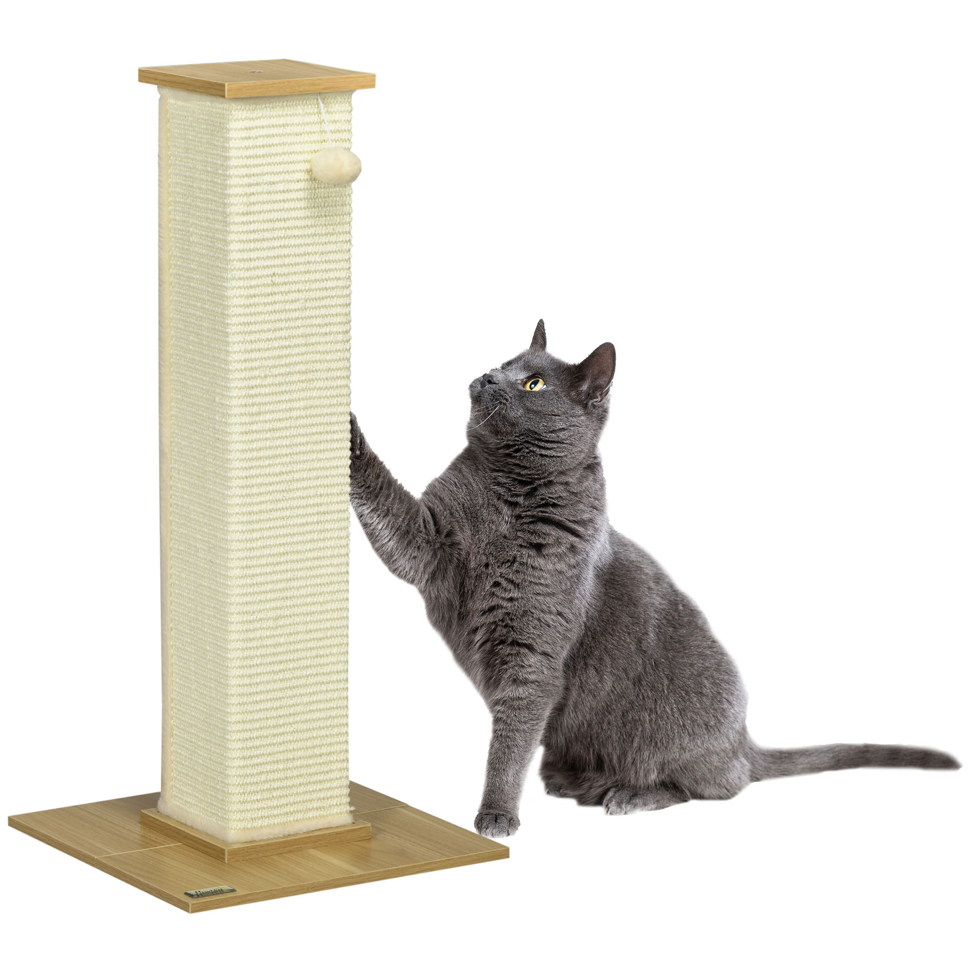 80 cm Scratching Post Cat Tree with Play Ball, Scratching Post Made of Sisal Rope - Life Essentials