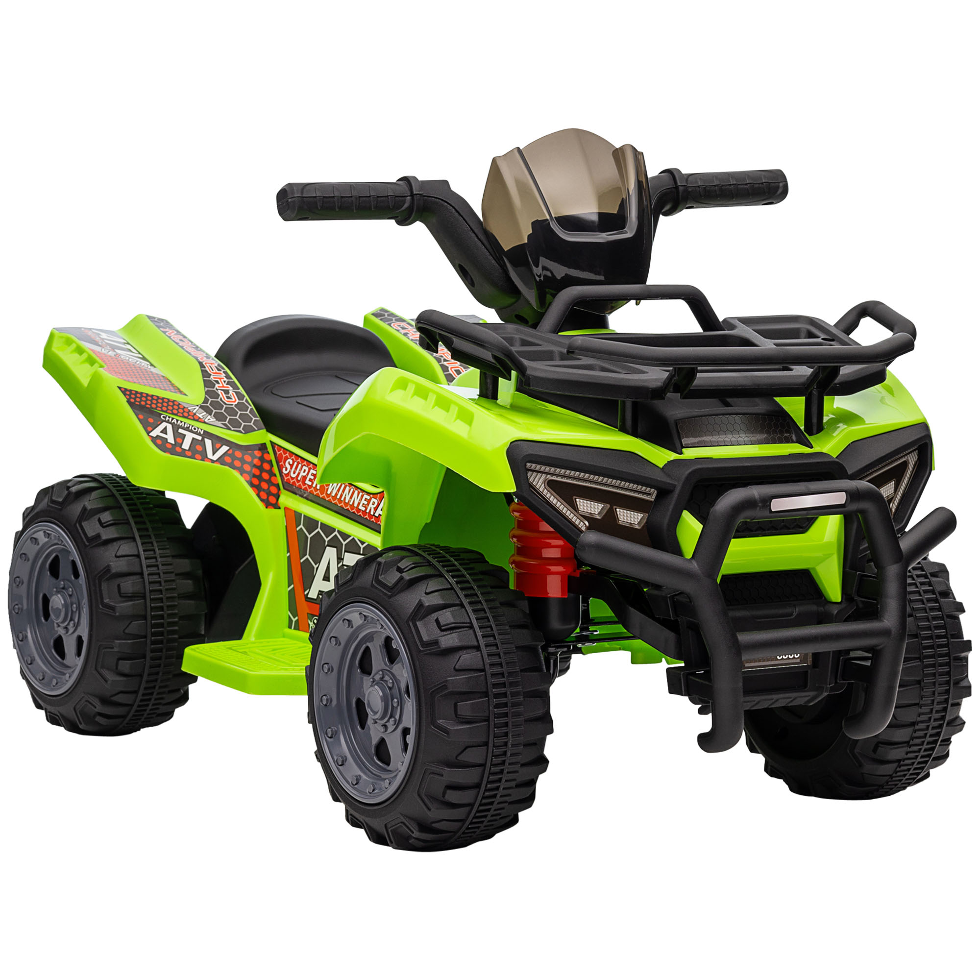 Kids Ride-on Four Wheeler ATV Car with Real Working Headlights, 6V Battery Powered Motorcycle for 18-36 Months, Green - Life Essentials