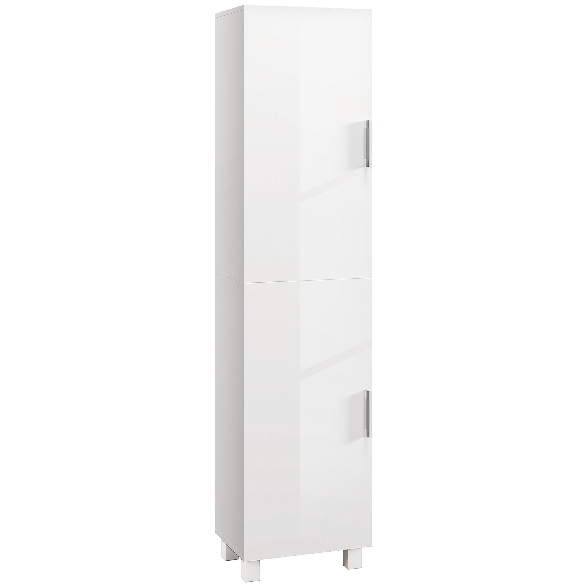 GREVON Bathroom Cabinet Wooden Tall Freestanding Storage Unit - White - Life Essentials