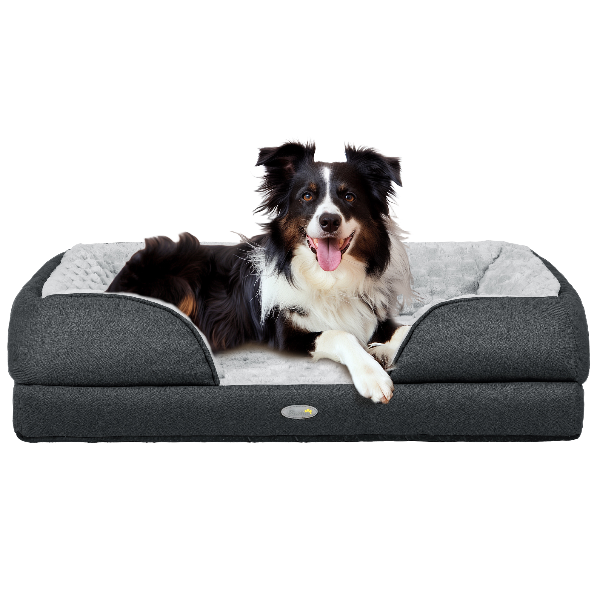 Shelley Calming Dog Bed with Removable Cover for Medium Dogs - Charcoal Grey - Life Essentials