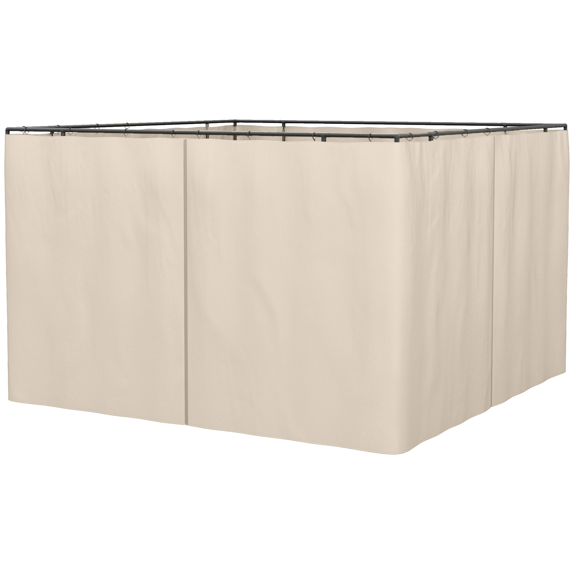 4 Pack Universal Gazebo Replacement Sidewalls Privacy Panel for Most 3 x 3m Gazebo Canopy Pavillion Outdoor Shelter Curtains Beige - Life Essentials