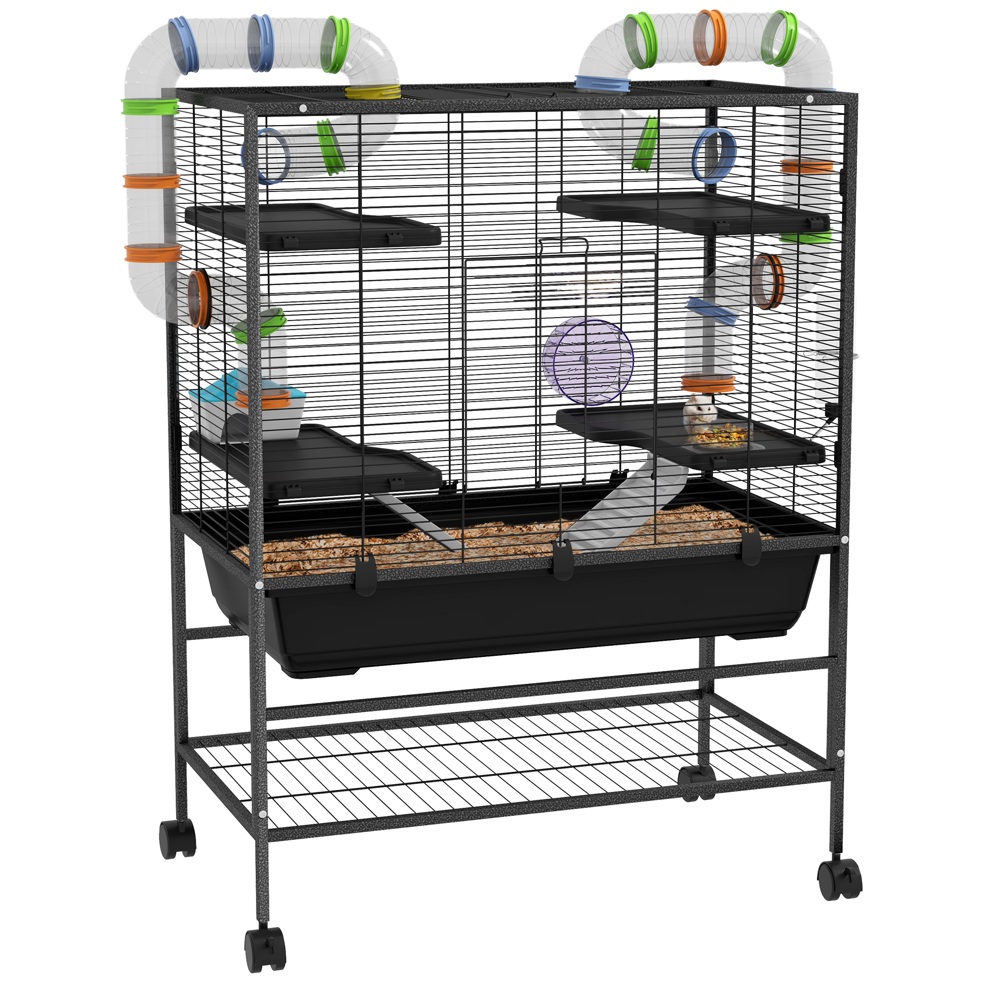 Shelley Large Hamster Cage Gerbil Cage with Tubes Storage Shelf - Fun Habitat - Life Essentials