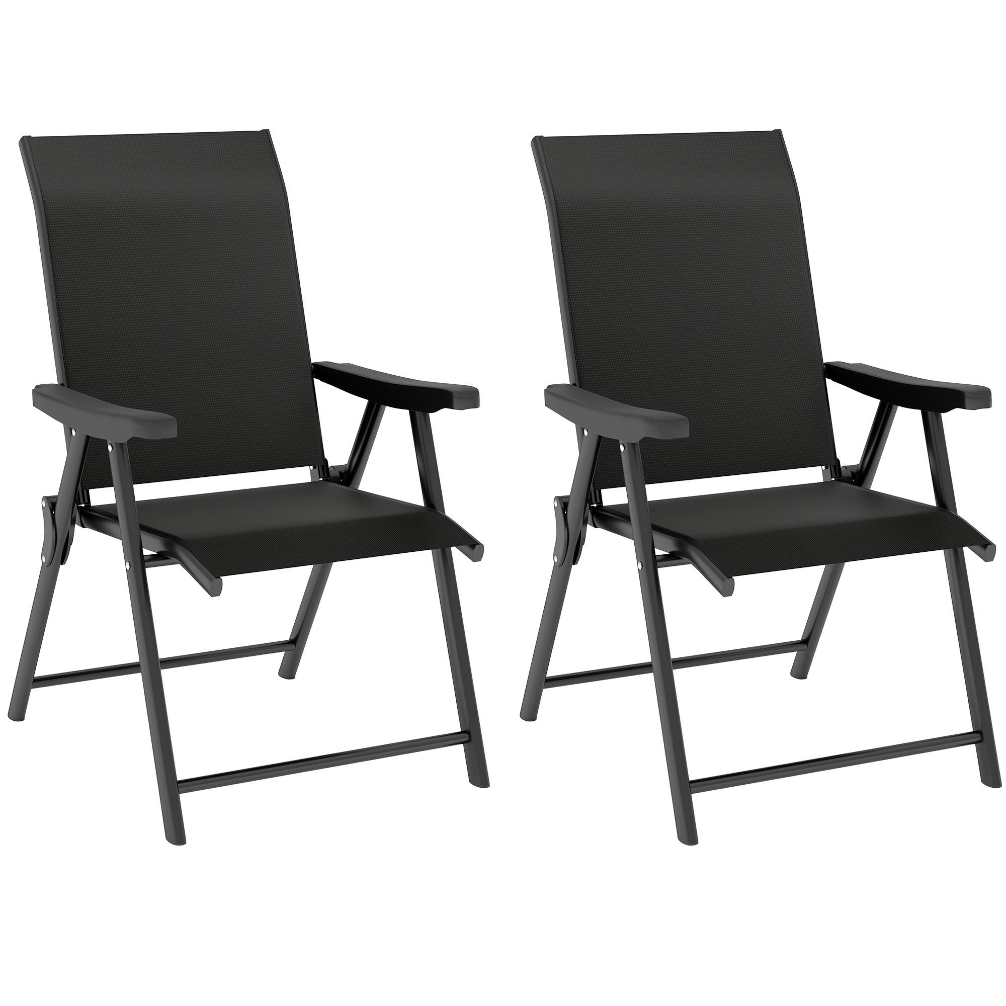 SUNVISTA Set of Two Folding Outdoor Chairs - Black - Life Essentials