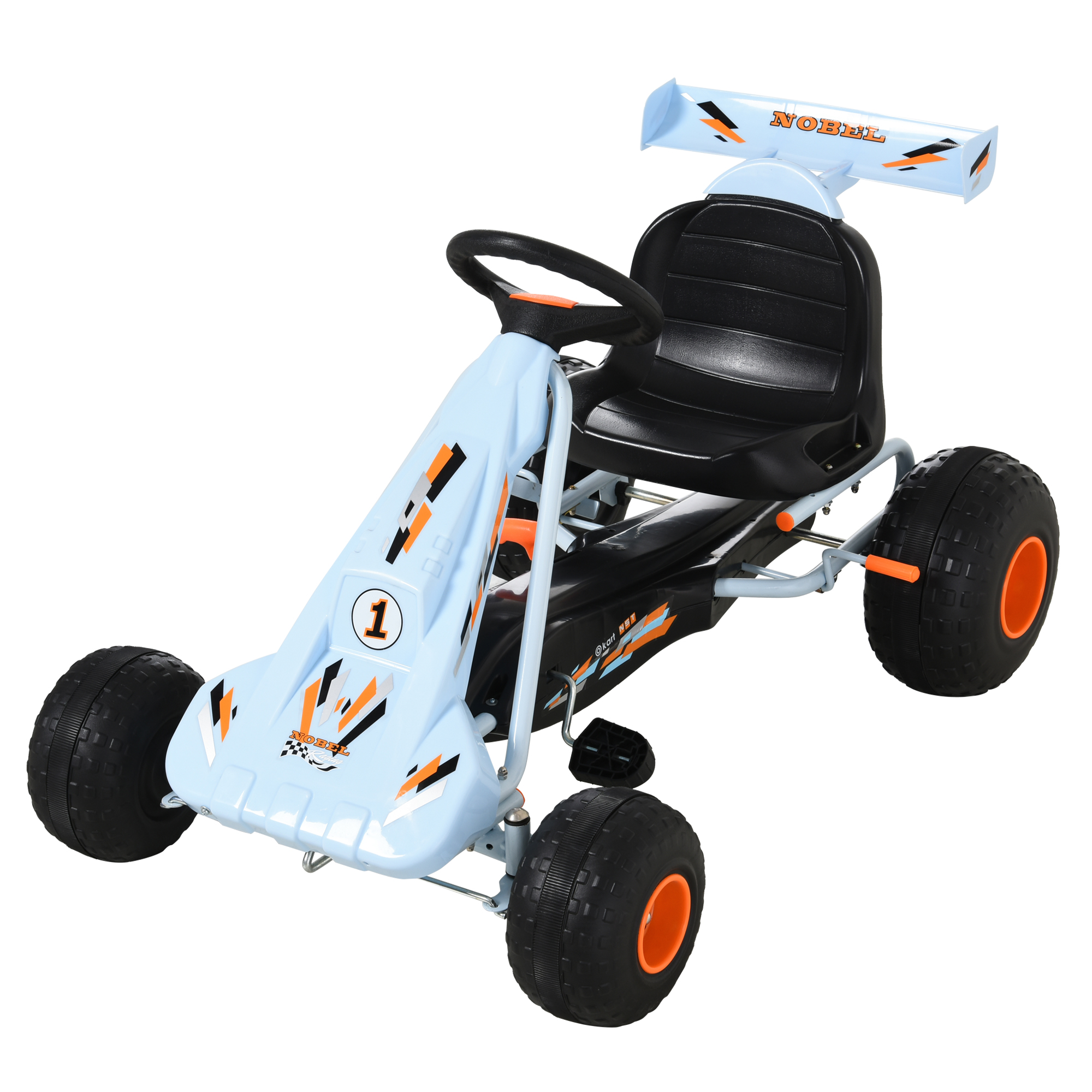 Kids Adjustable Seat PP Pedal Go-Kart Blue/Orange - Life Essentials