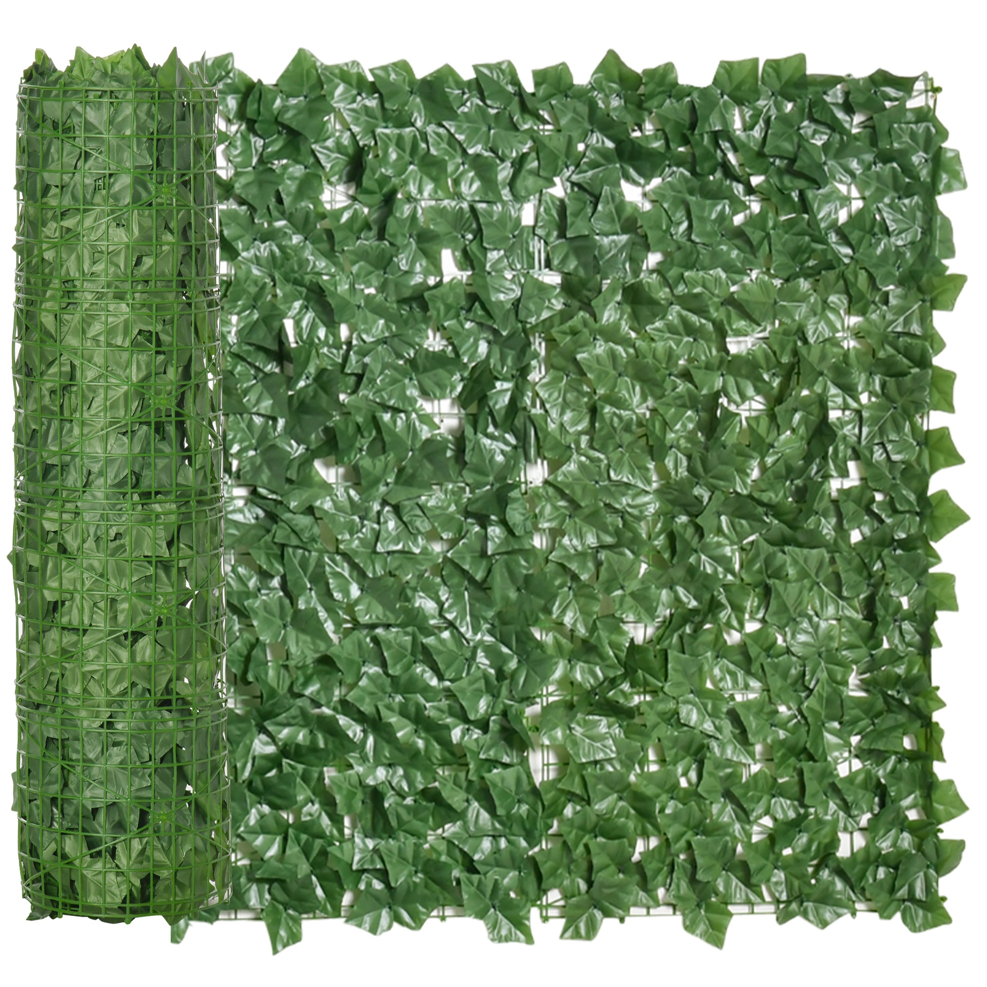 Artificial Leaf Hedge Screen Privacy Fence Panel for Garden Outdoor Indoor Decor 3M x 1M Dark Green - Life Essentials