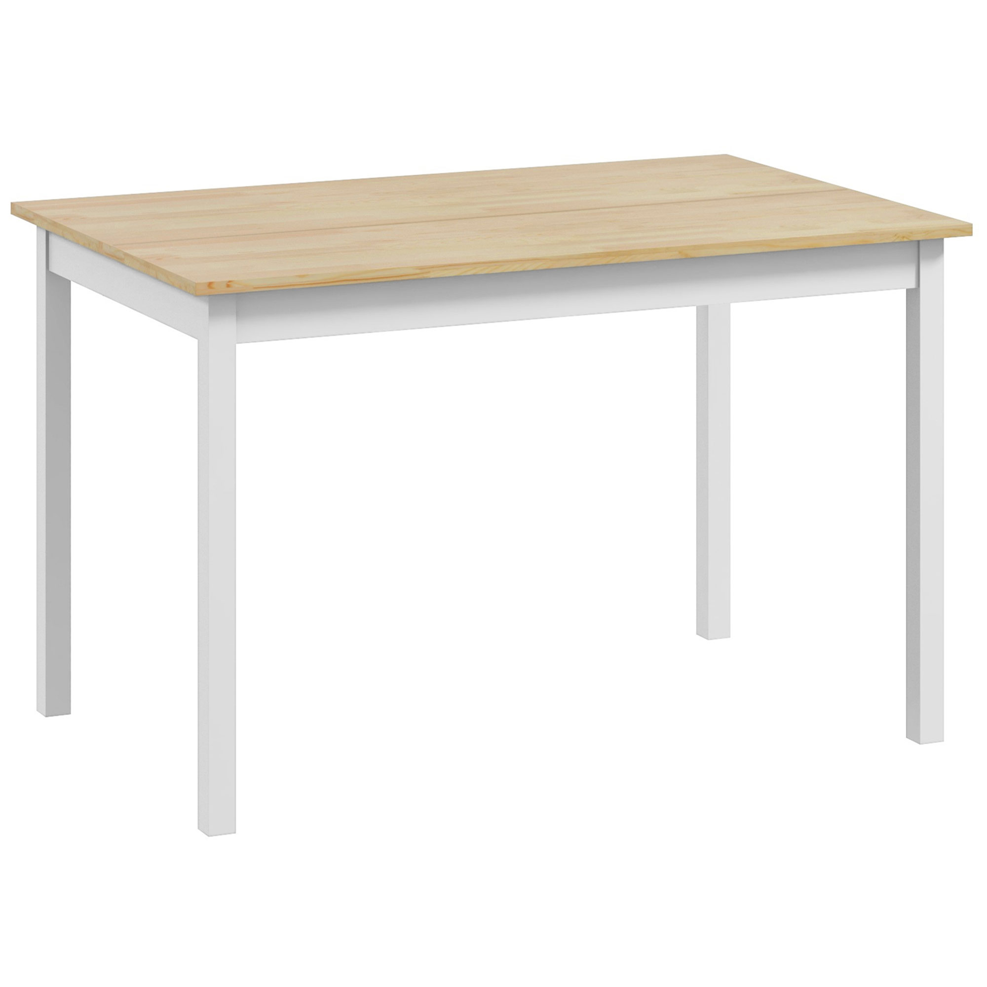 120 x 75cm Dining Table, Farmhouse Dining Room Table with Pine Wood Frame, Space Saving Kitchen Table, Natural - Life Essentials