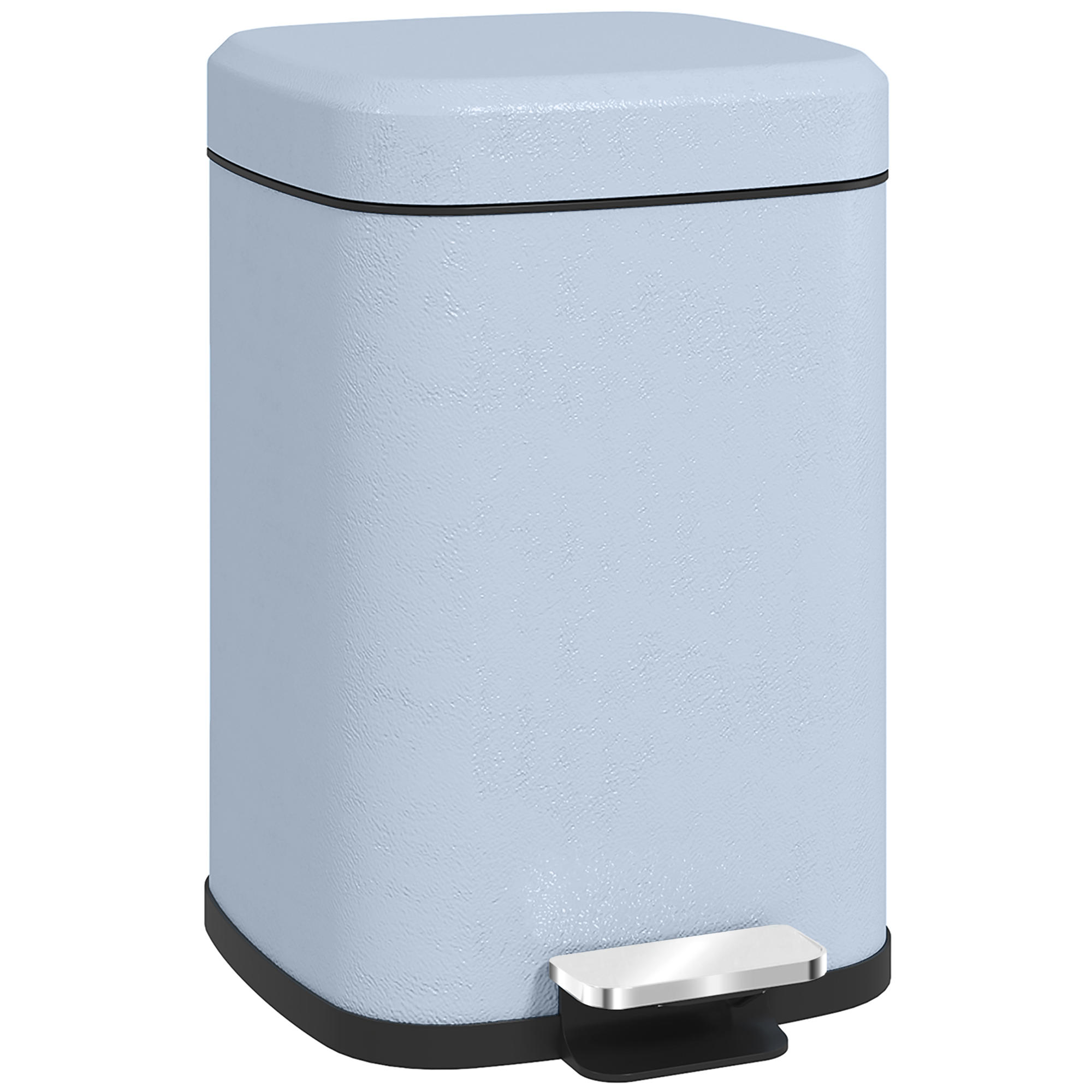 HERON 12L Modern Boxy Metal Home Kitchen Bin - Light Blue - Life Essentials