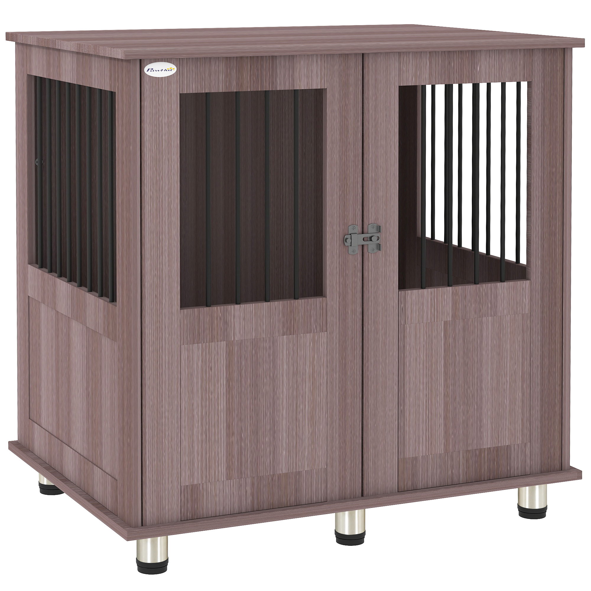 PAWSTER Dog Crate Table for Medium and Large Dogs with Magnetic Door for Indoor Use, 85 x 55 x 75 cm, Purple - Life Essentials