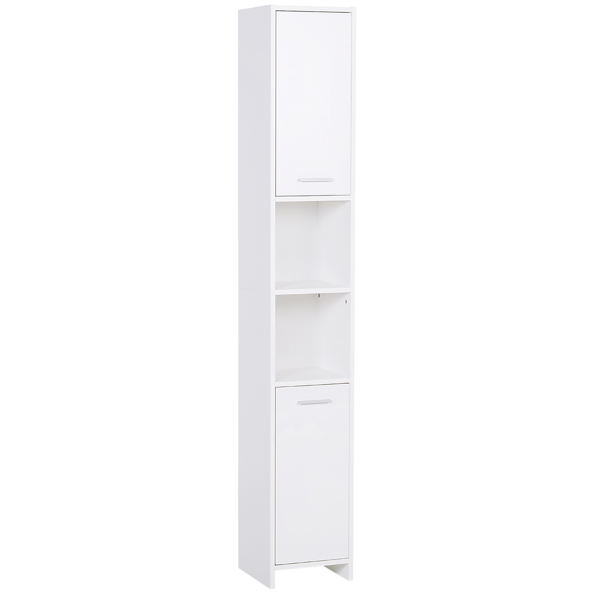 Particle Board Tall Freestanding Bathroom Storage Cabinet White - Life Essentials