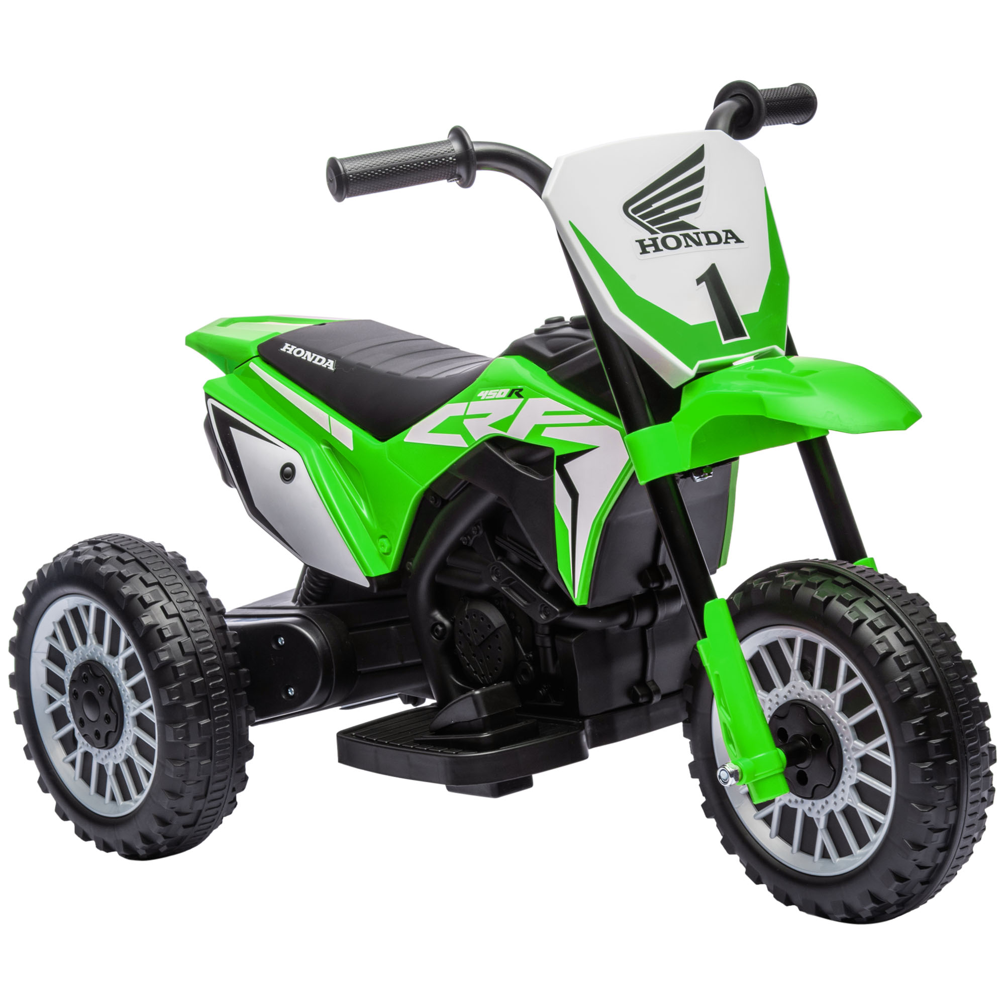 6V Kids Motorbike, 3 Wheels Kids Electric Bike with Horn, Startup Sound for Ages 18-36 Months - Green - Life Essentials