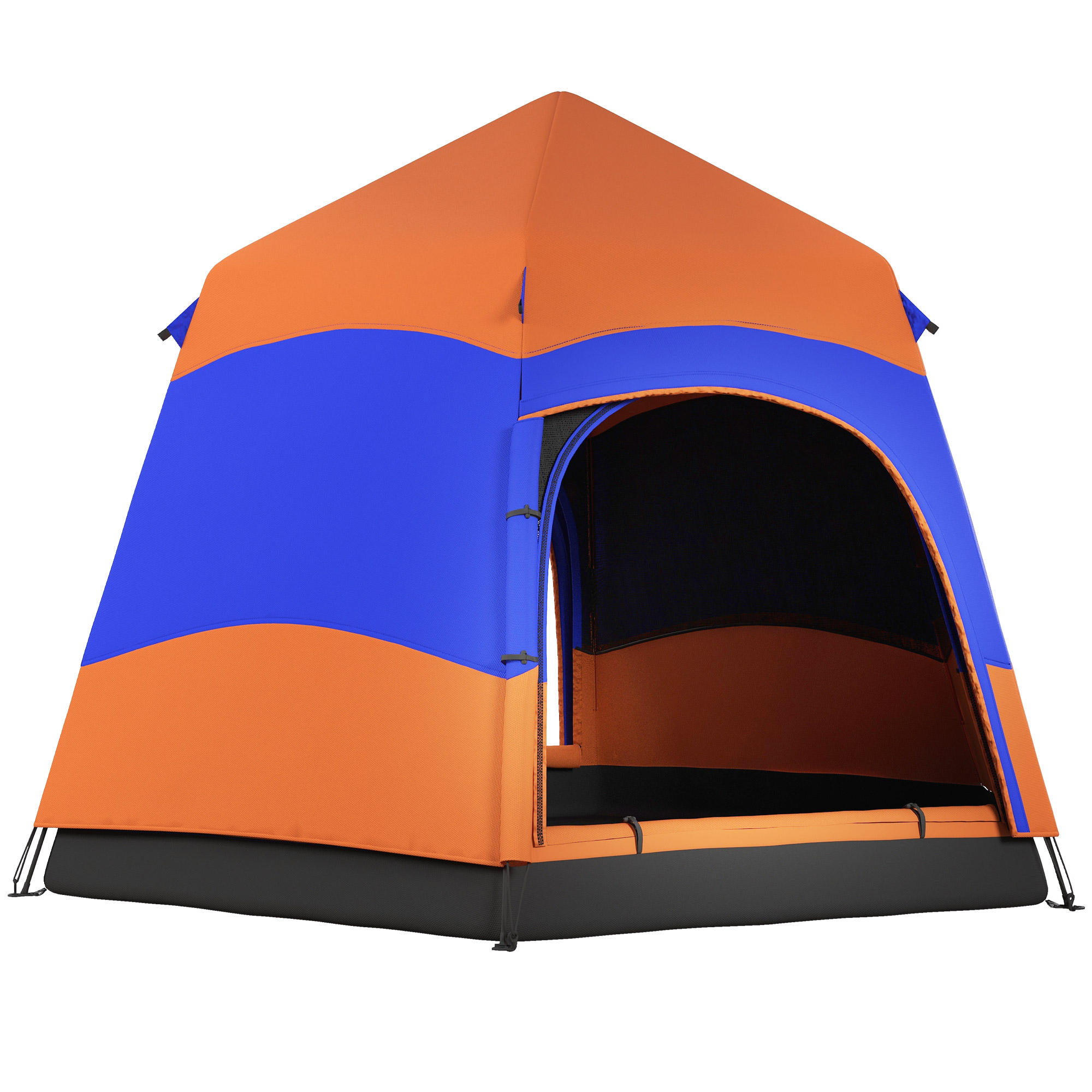 Six Man Hexagon Pop Up Tent Camping Festival Hiking Shelter Family Portable - Life Essentials