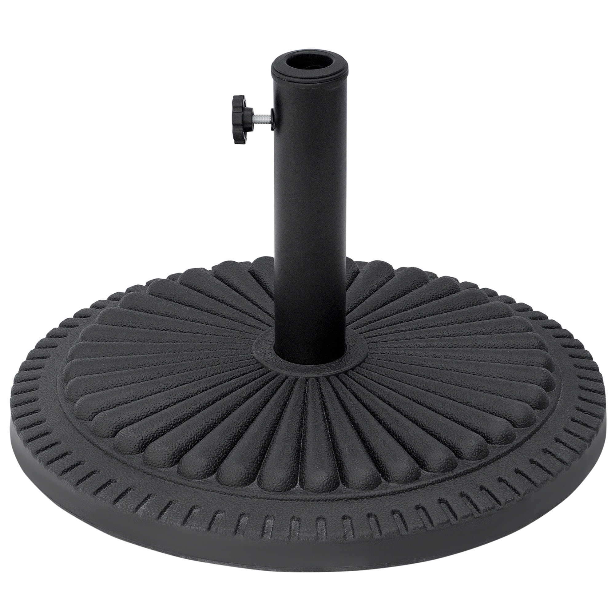 Garden 15kg Round Parasol Base Cement Outdoor Umbrella Weight Stand Black - Life Essentials