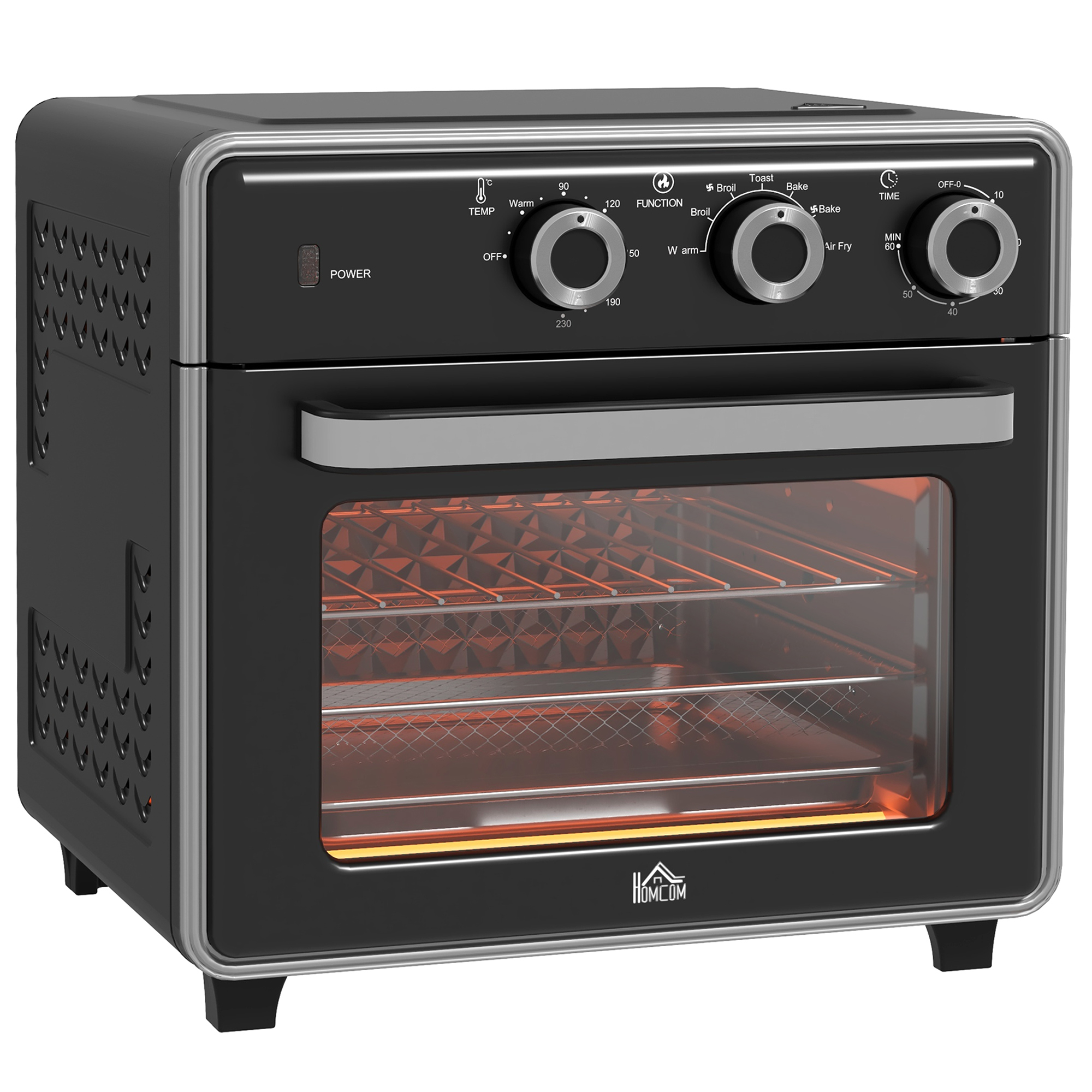 Air Fryer Oven, 20L Mini Oven, Countertop Convection Oven with Adjustable Temp and Timer, Oil-Less Cooking, 1400W - Life Essentials