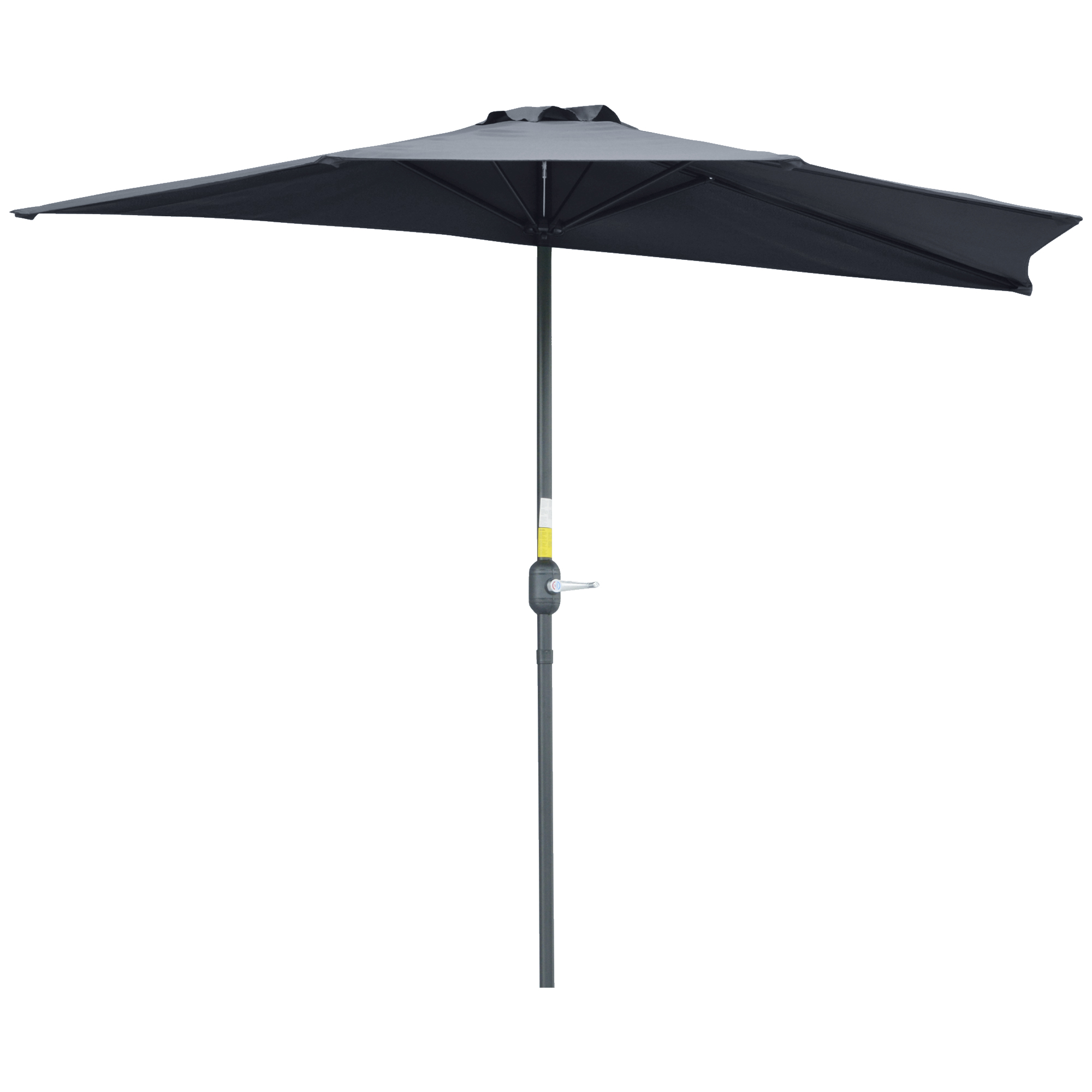 2.7m Balcony Half Parasol 5 Steel Ribs Construction Garden Outdoor Umbrella Grey - Life Essentials