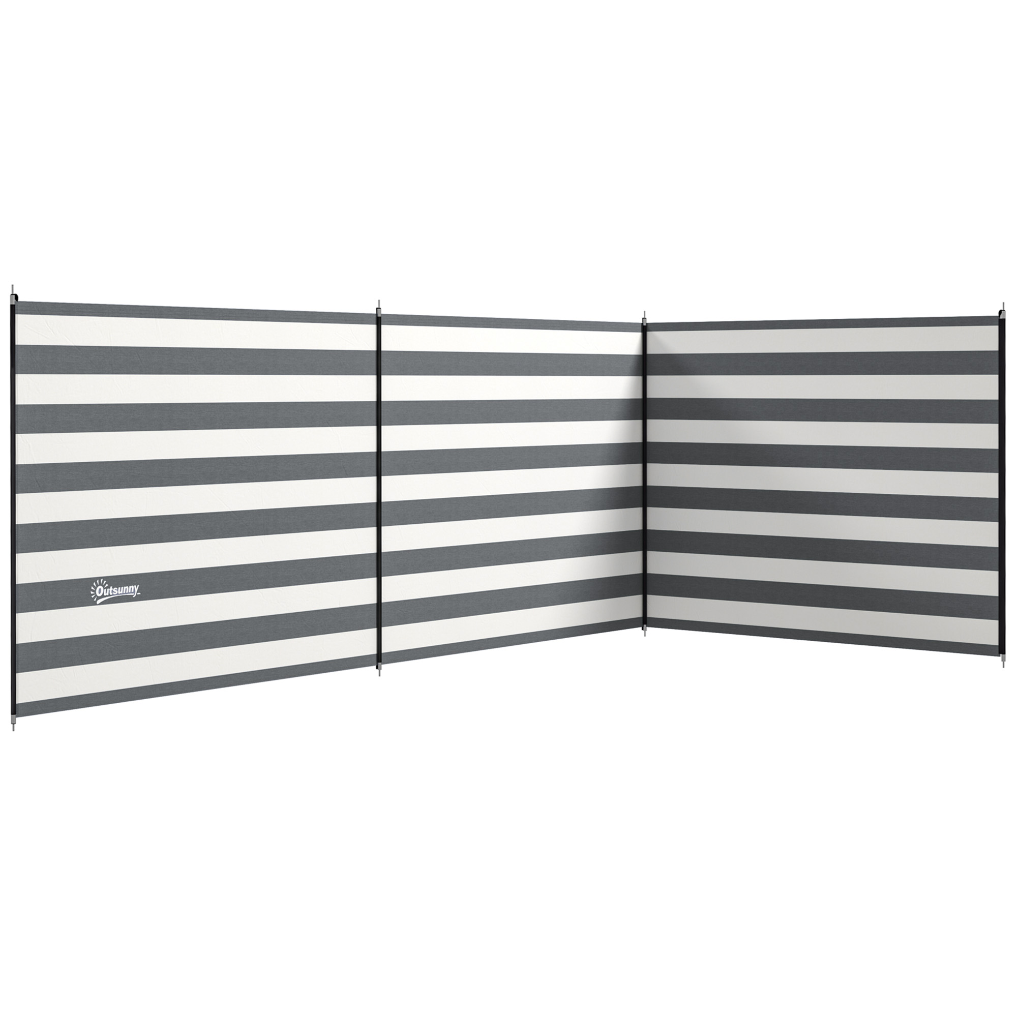 Jones 5 Pole Camping Windbreaks Beach Wind Shield Shelter - Grey - Life Essentials