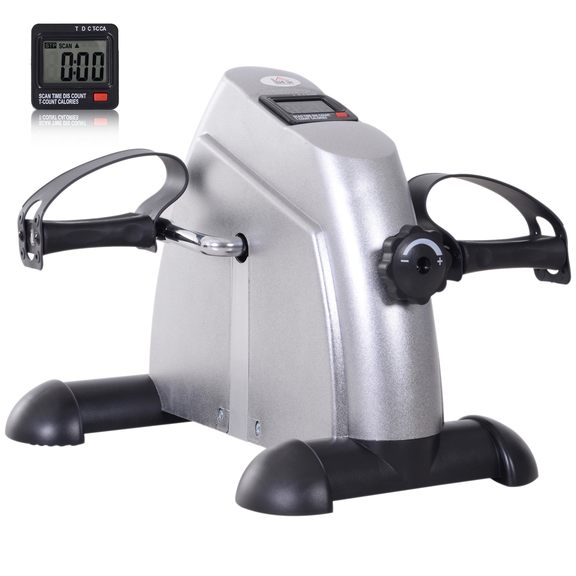 Mini Exercise Bike Fitness W/LCD Display, 9Wx 40Dx 31Hcm-Silver - Life Essentials