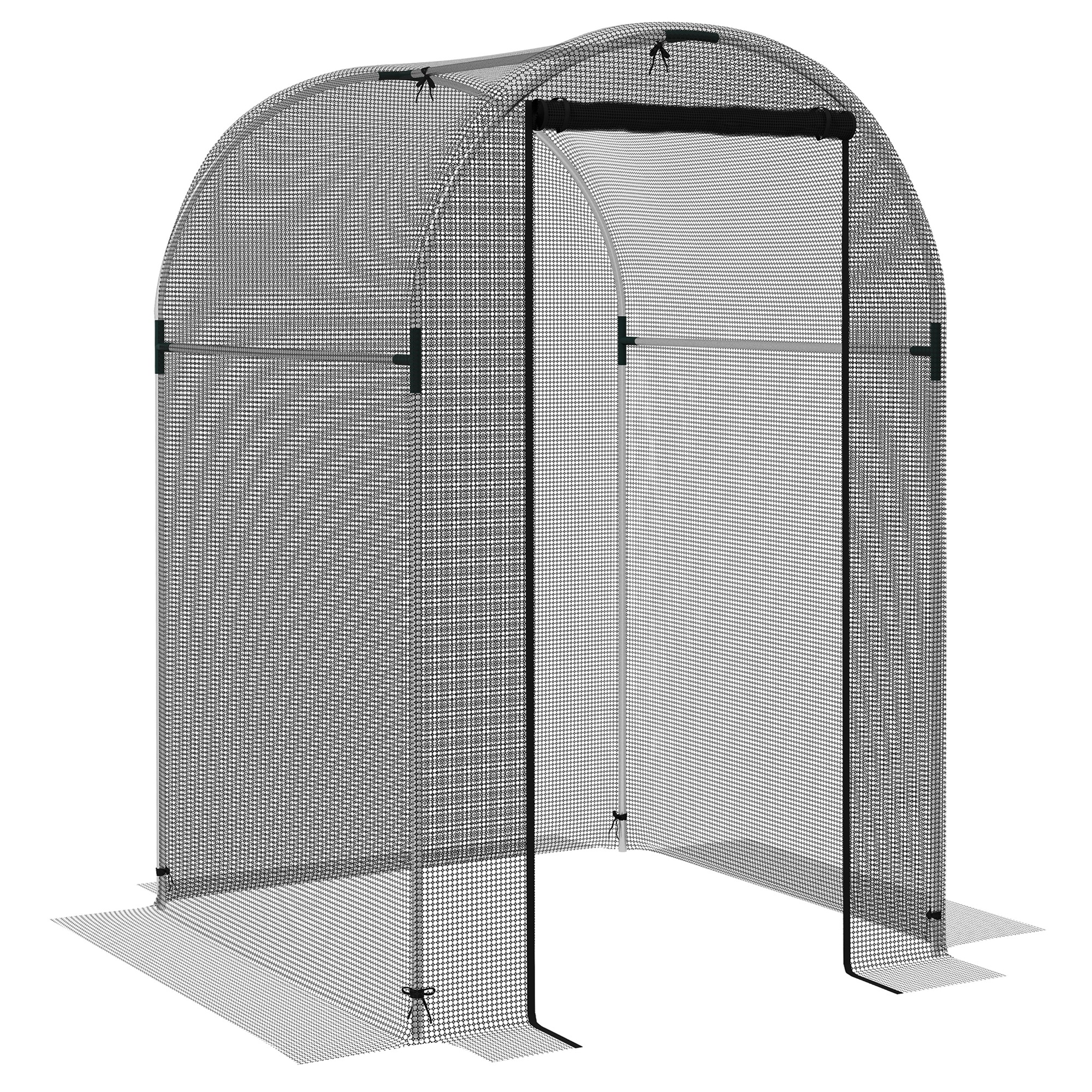 Galvanized Steel Fruit Cage with Zipped Door - Black - Life Essentials