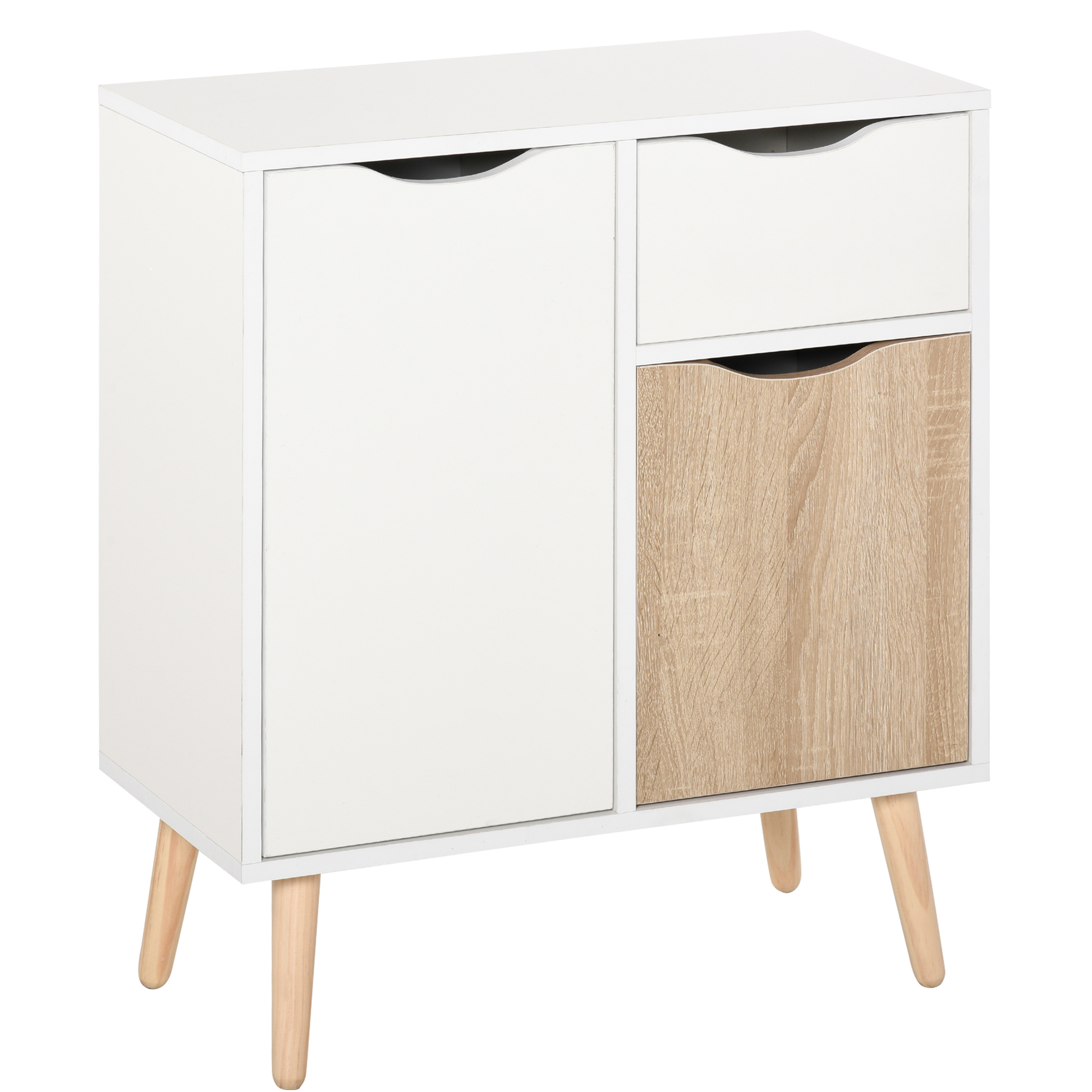 Floor Cabinet Storage Cupboard Sideboard with Drawer for Bedroom, Living Room, Entryway, Natural - Life Essentials