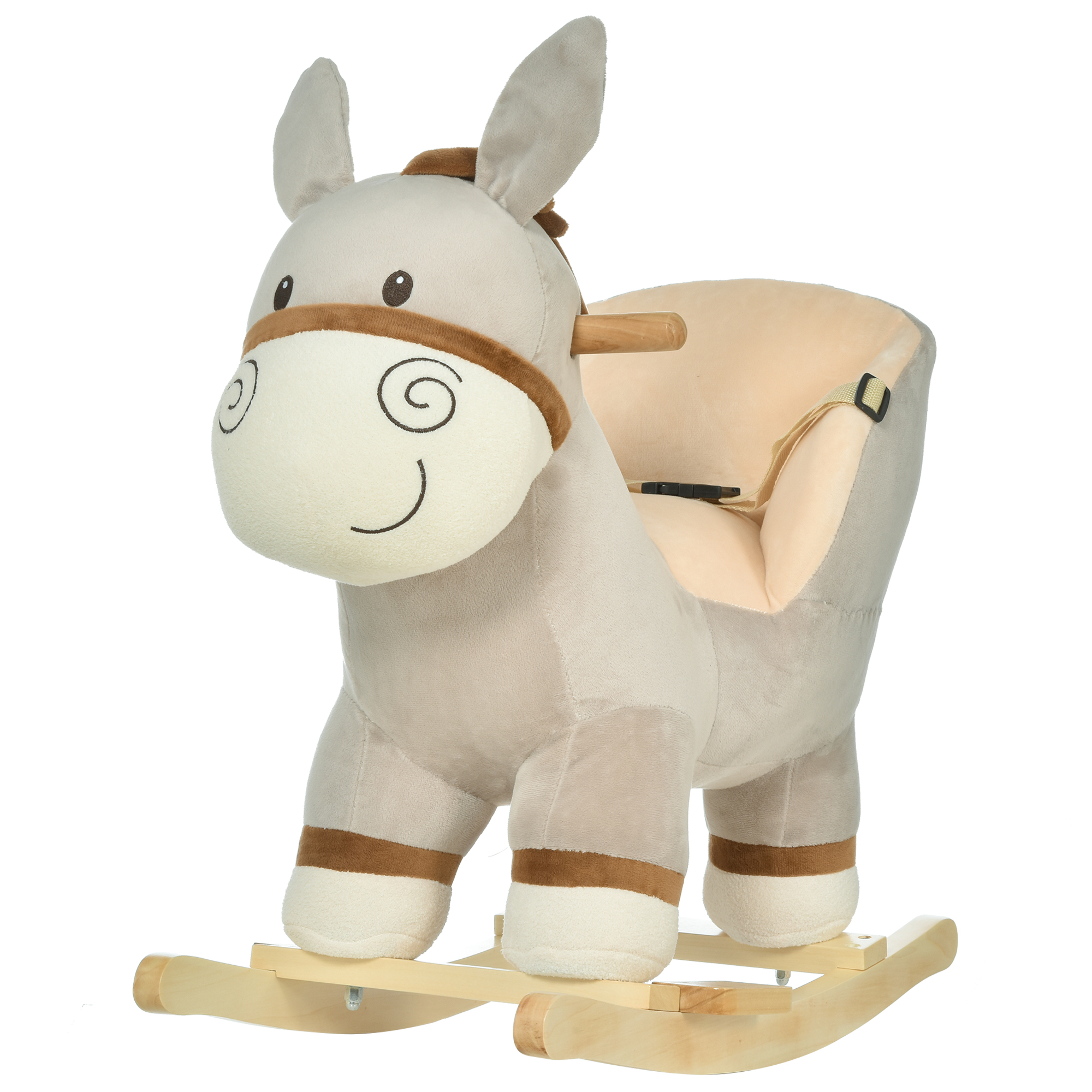 Toddlers Donkey Plush Rocking Ride On w/ Sound Grey - Life Essentials