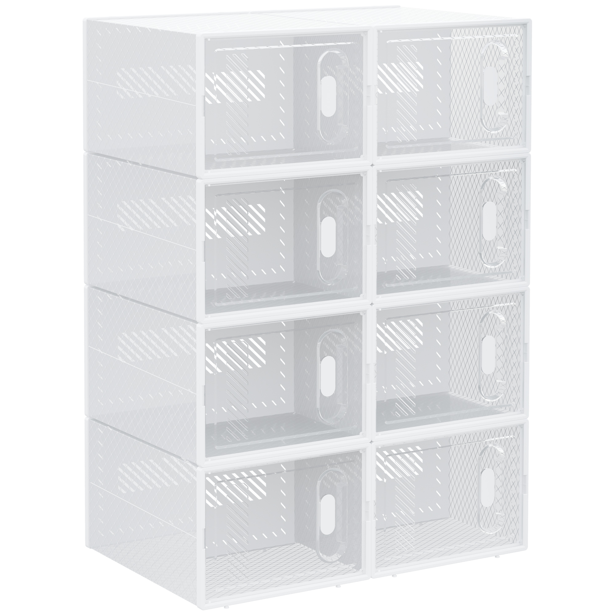 SUIZI 8 Pieces Shoe Storage Boxes Transparent - Life Essentials