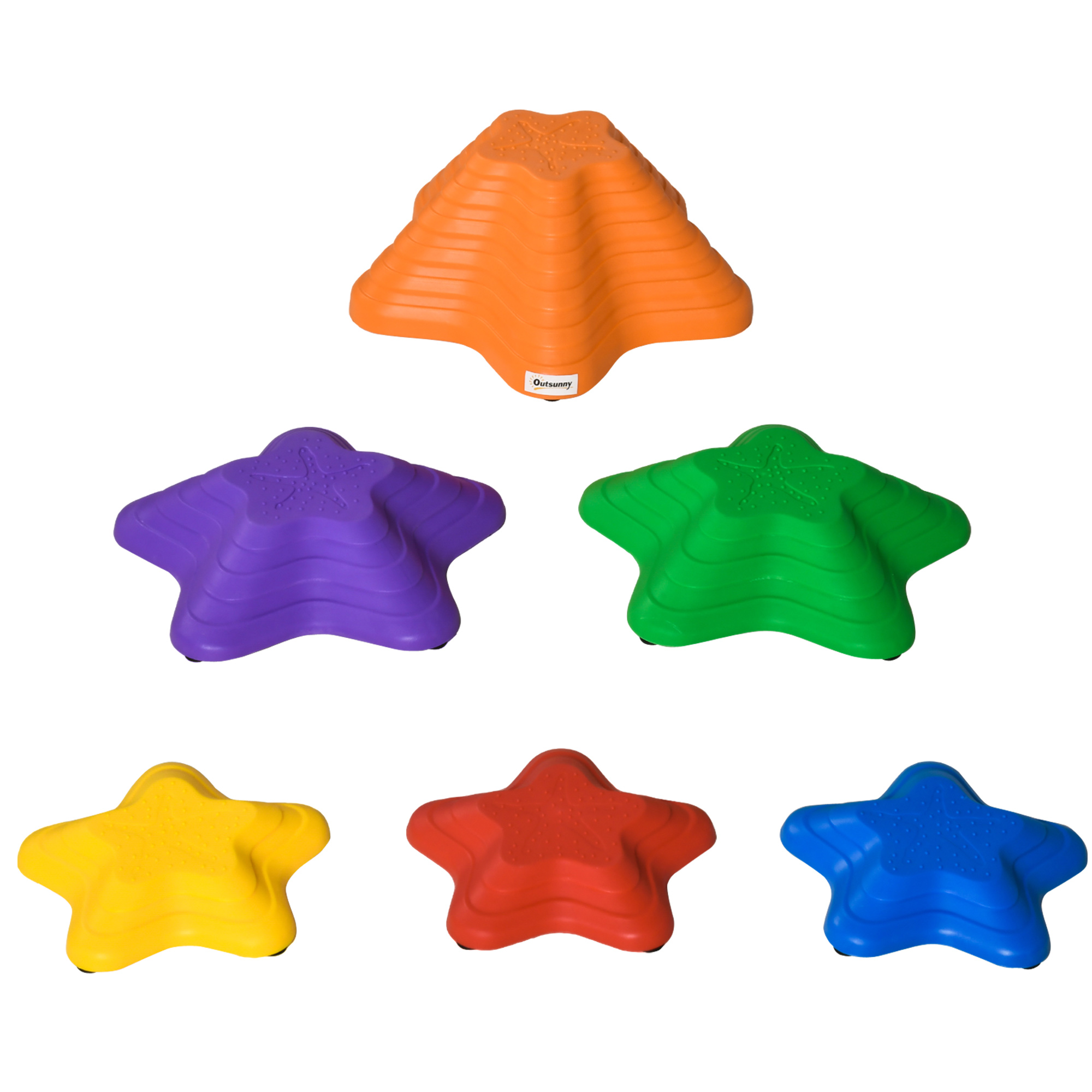6pcs Balance Stepping Stones for Kids Starfish Style Non-slip Obstacle Course Stackable Balance Blocks Encourage Toddler Balance - Life Essentials