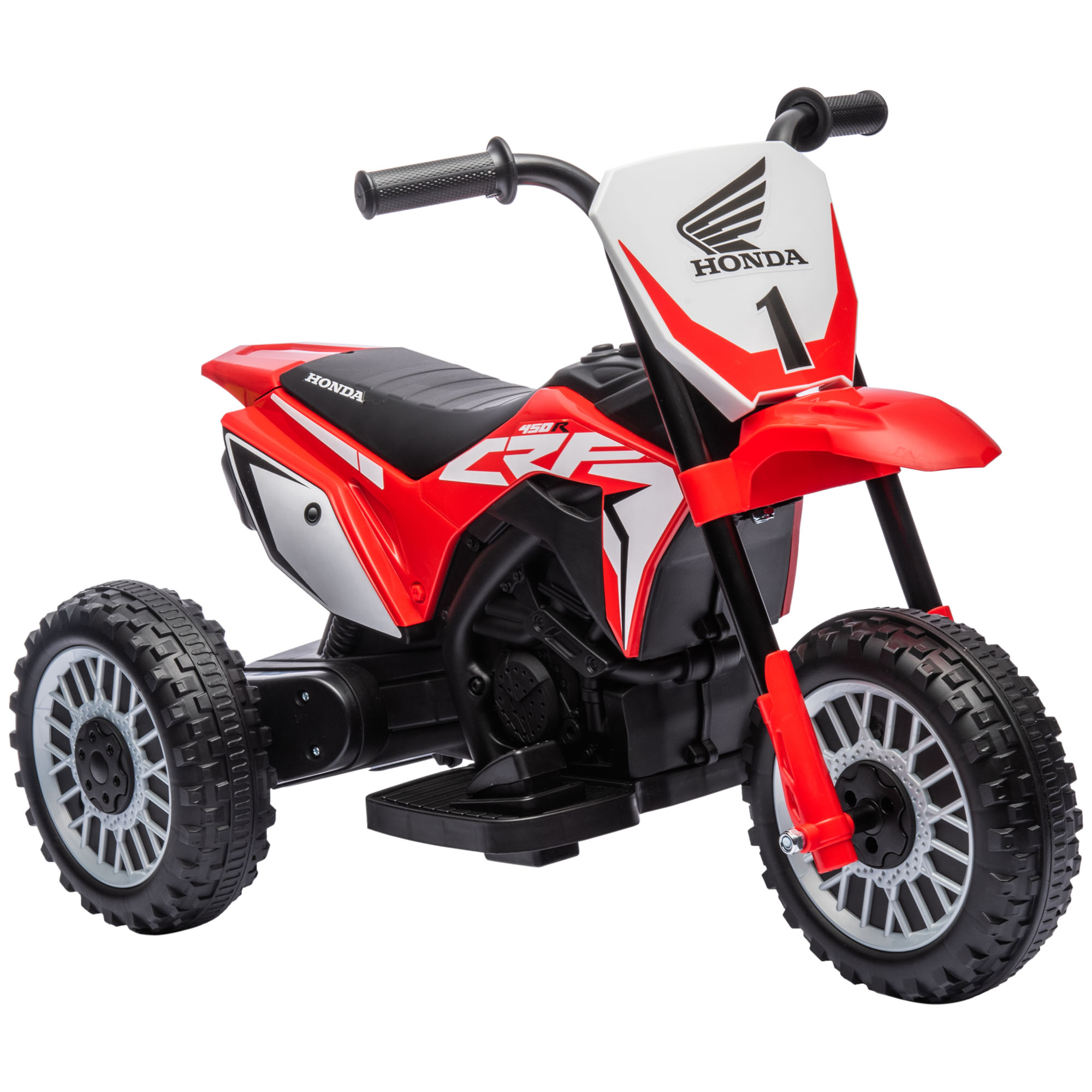 6V Kids Motorbike, 3 Wheels Kids Electric Bike with Horn, Startup Sound for Ages 18-36 Months - Red - Life Essentials