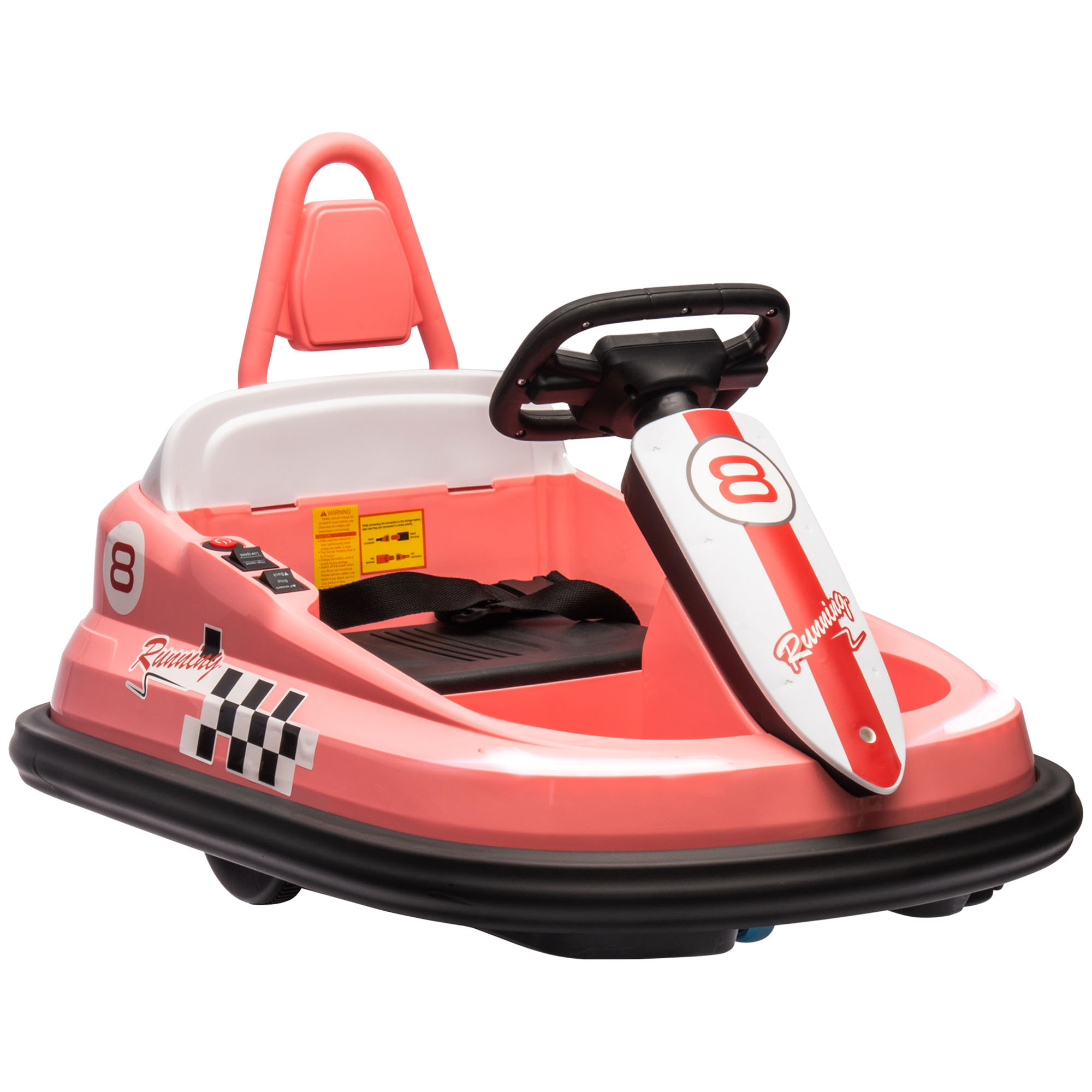6V Electric Kids Bumper 360 Spin Waltz Car with Music, Horn, Lights - Pink - Life Essentials