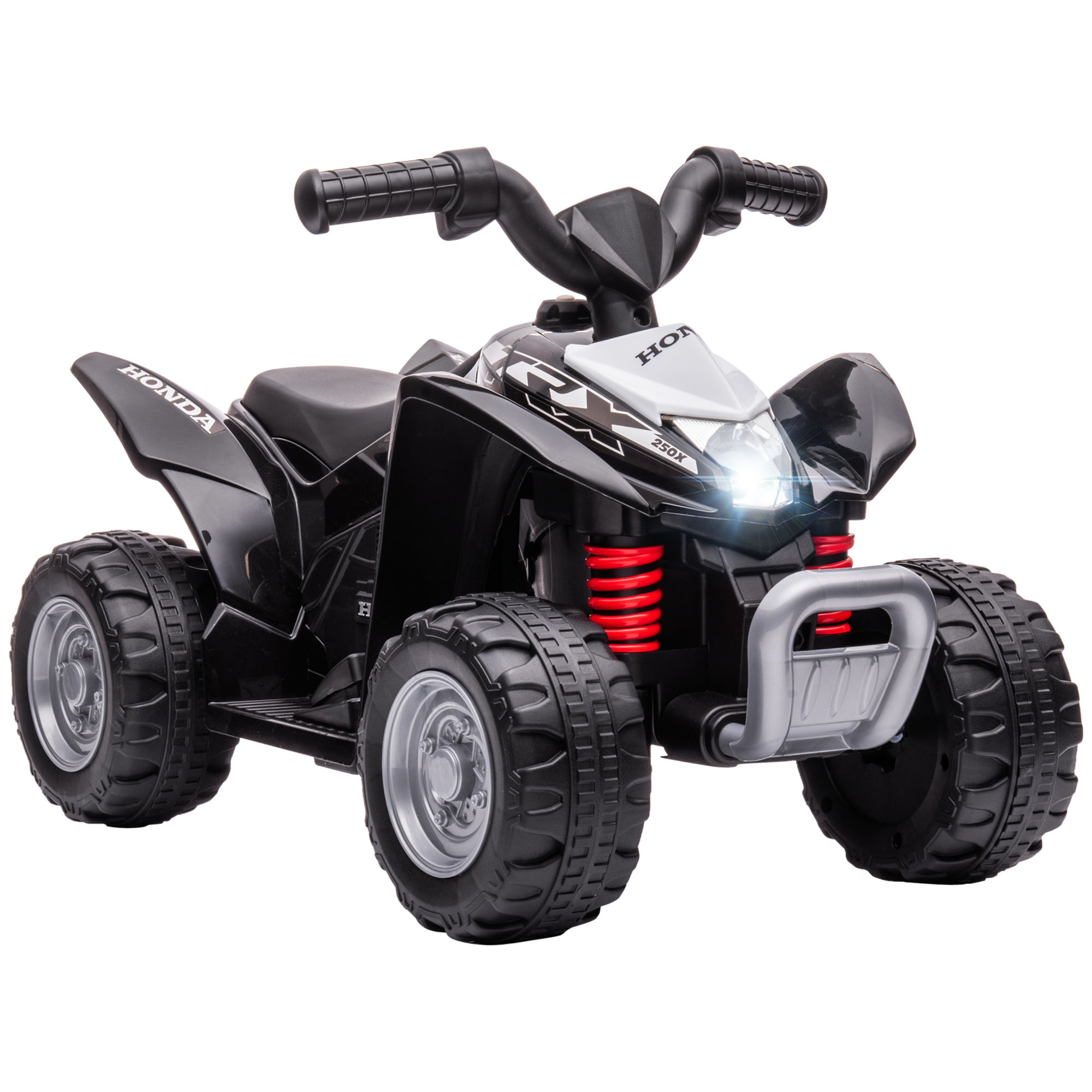 AIYAPLAY Honda Licensed Kids Quad Bike, 6V Electric Ride on Car ATV Toy with LED Light Horn for 1.5-3 Years, Black - Life Essentials